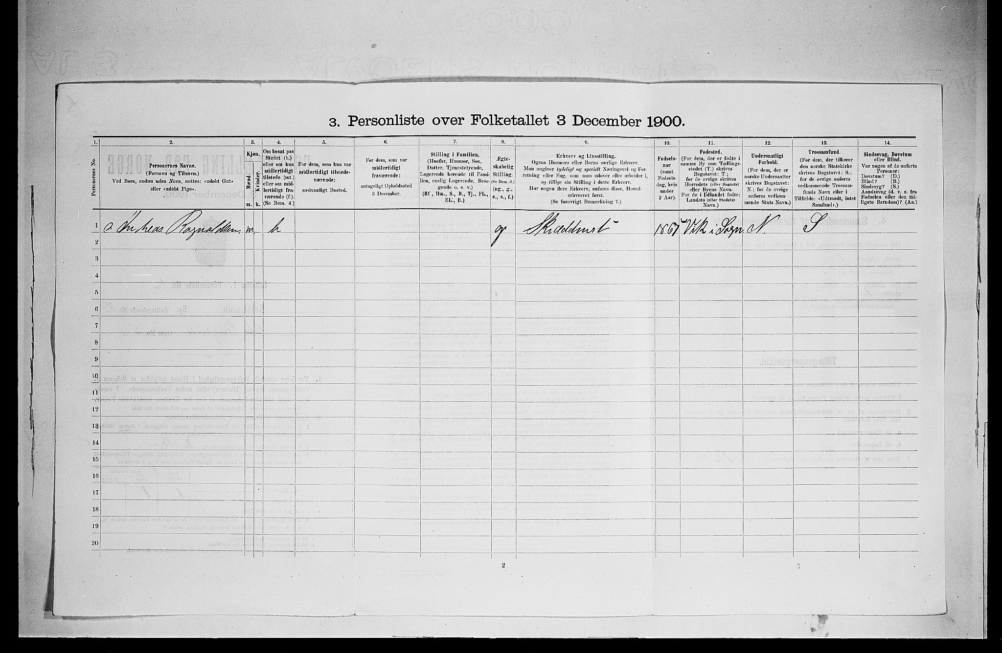 SAO, 1900 census for Kristiania, 1900, p. 11579
