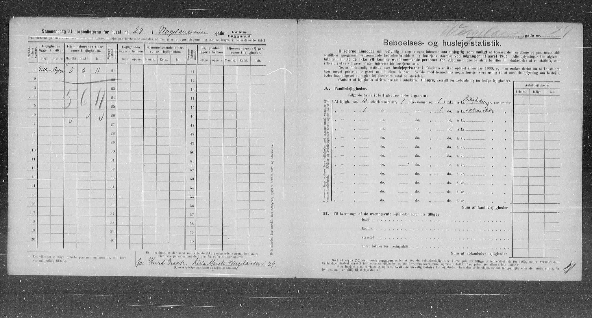 OBA, Municipal Census 1905 for Kristiania, 1905, p. 67239