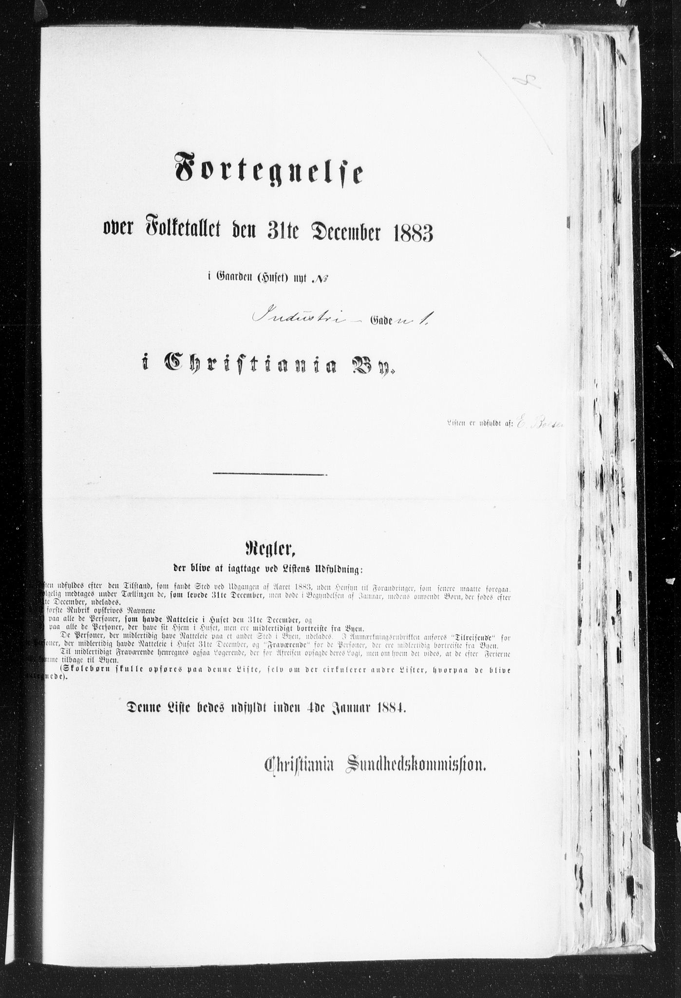 OBA, Municipal Census 1883 for Kristiania, 1883, p. 1865