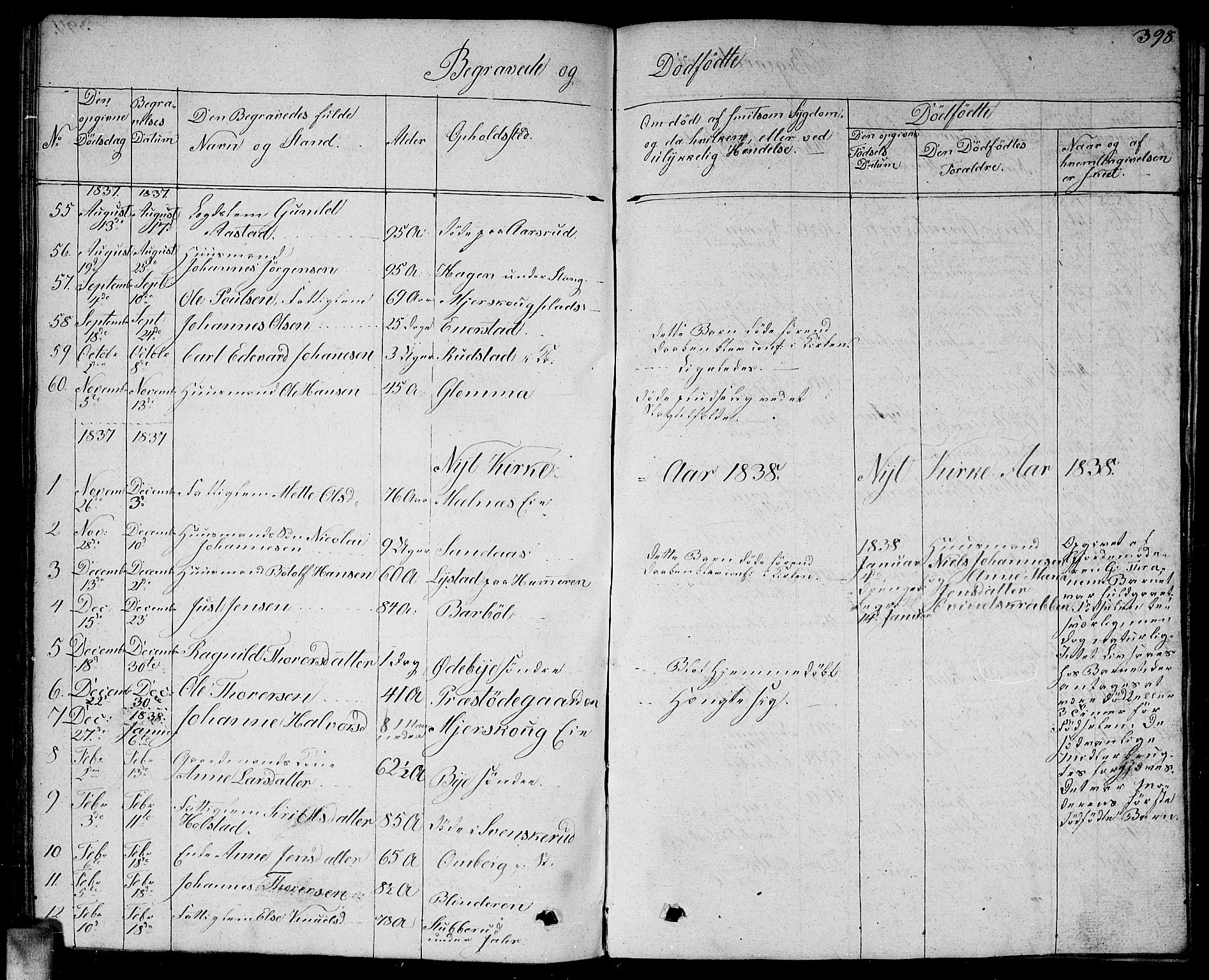 Enebakk prestekontor Kirkebøker, AV/SAO-A-10171c/G/Ga/L0003: Parish register (copy) no. I 3, 1833-1849, p. 398