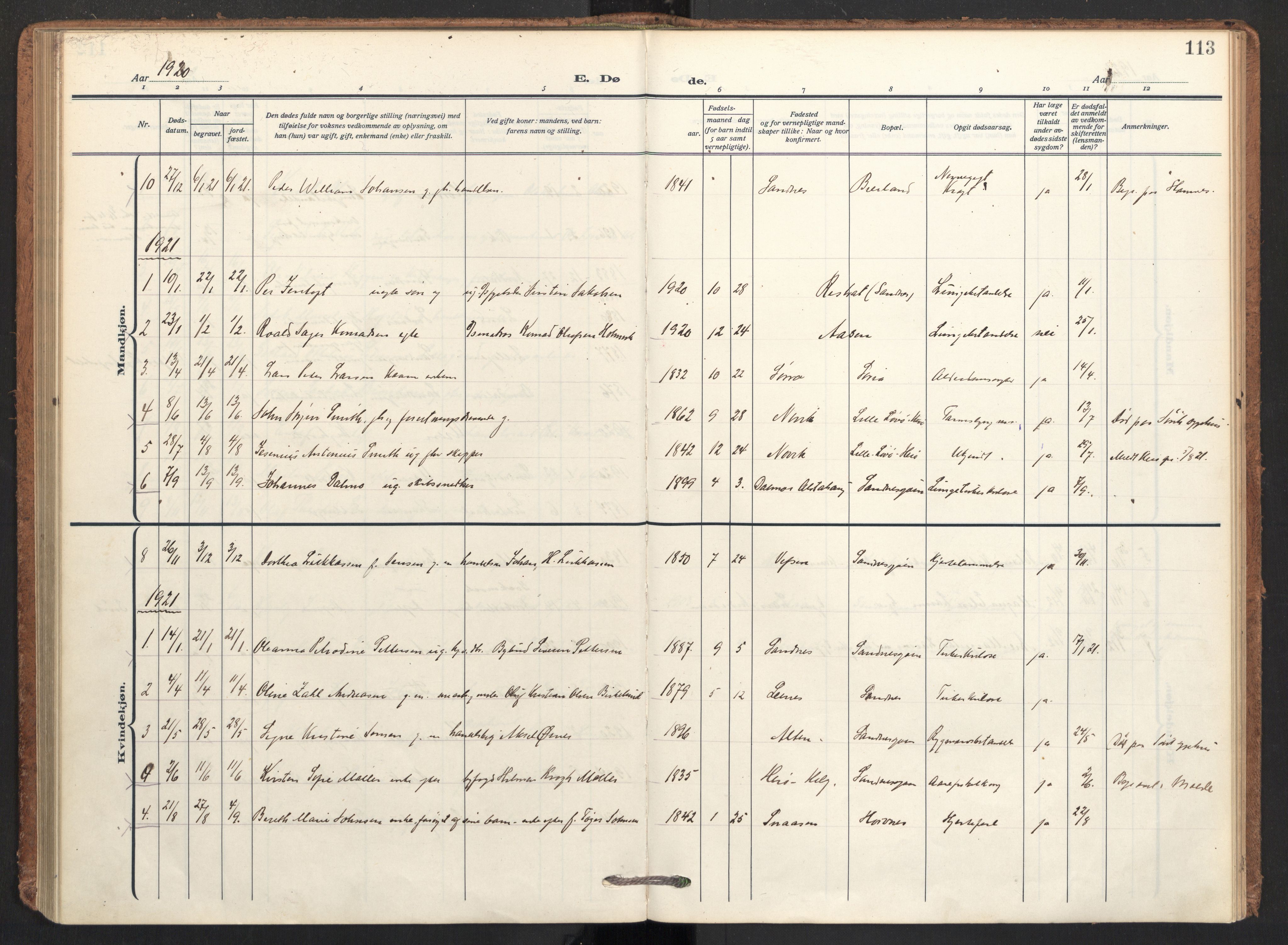 Ministerialprotokoller, klokkerbøker og fødselsregistre - Nordland, AV/SAT-A-1459/831/L0473: Parish register (official) no. 831A04, 1909-1934, p. 113