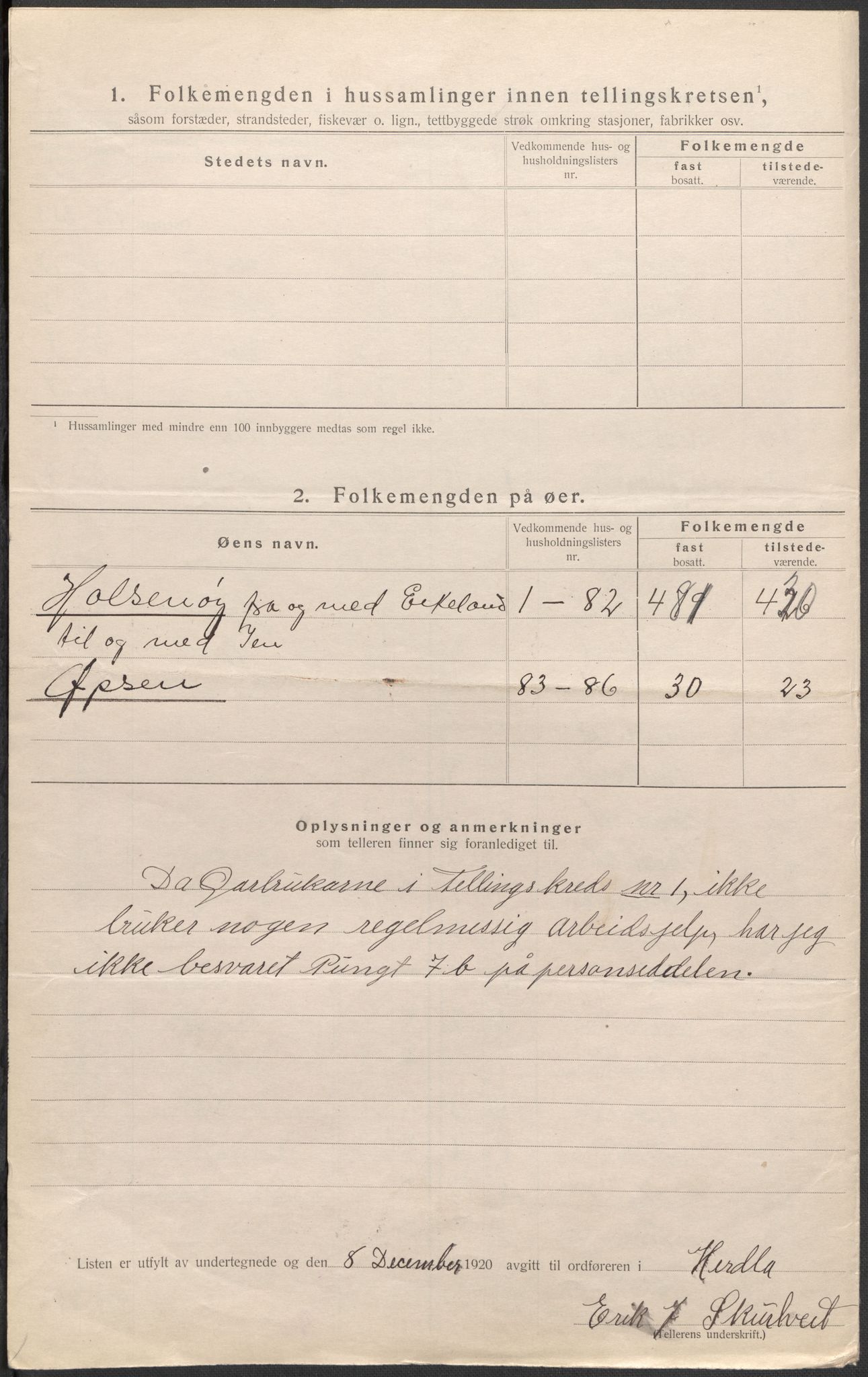 SAB, 1920 census for Herdla, 1920, p. 8