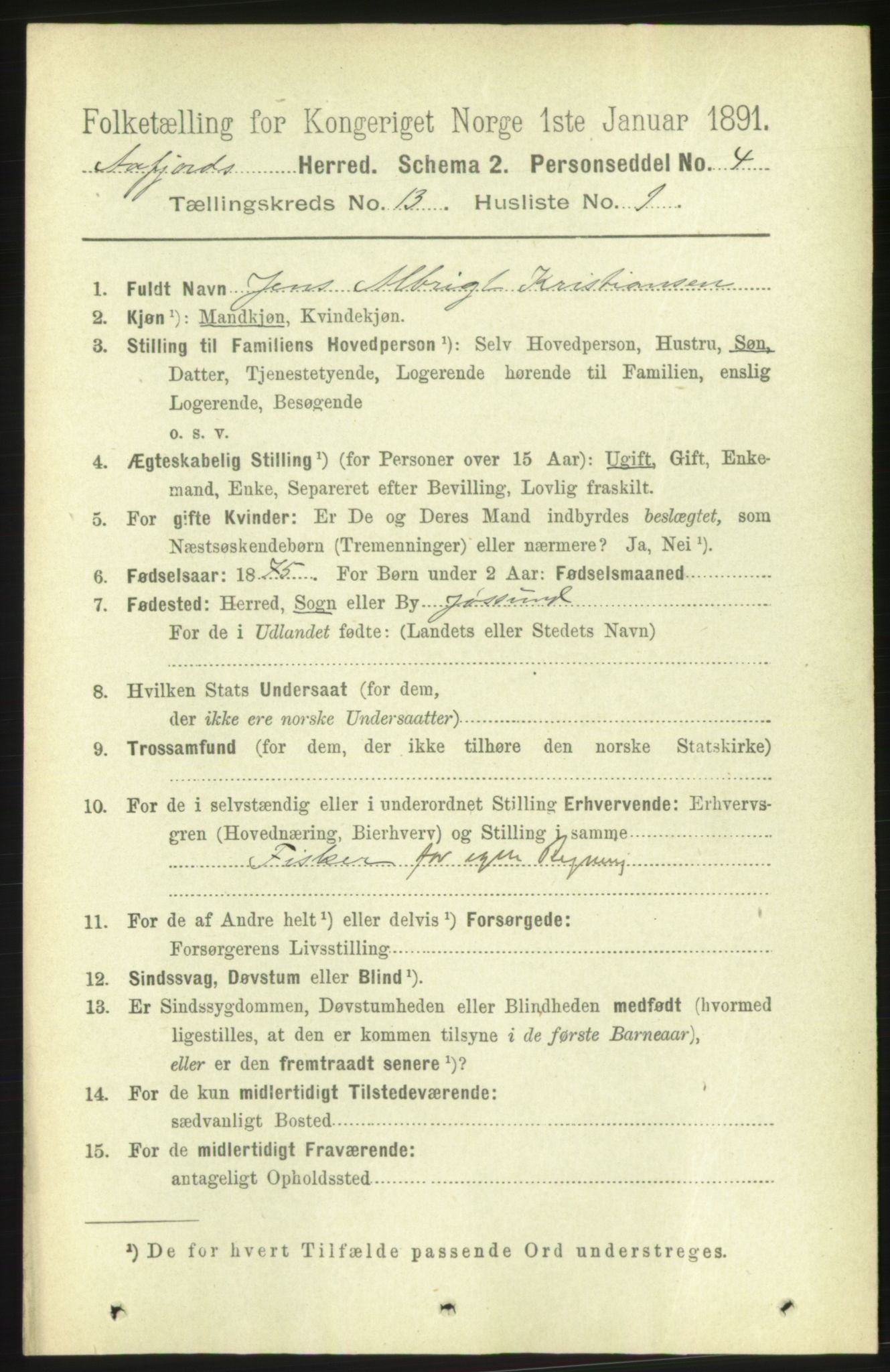 RA, 1891 census for 1630 Åfjord, 1891, p. 4173