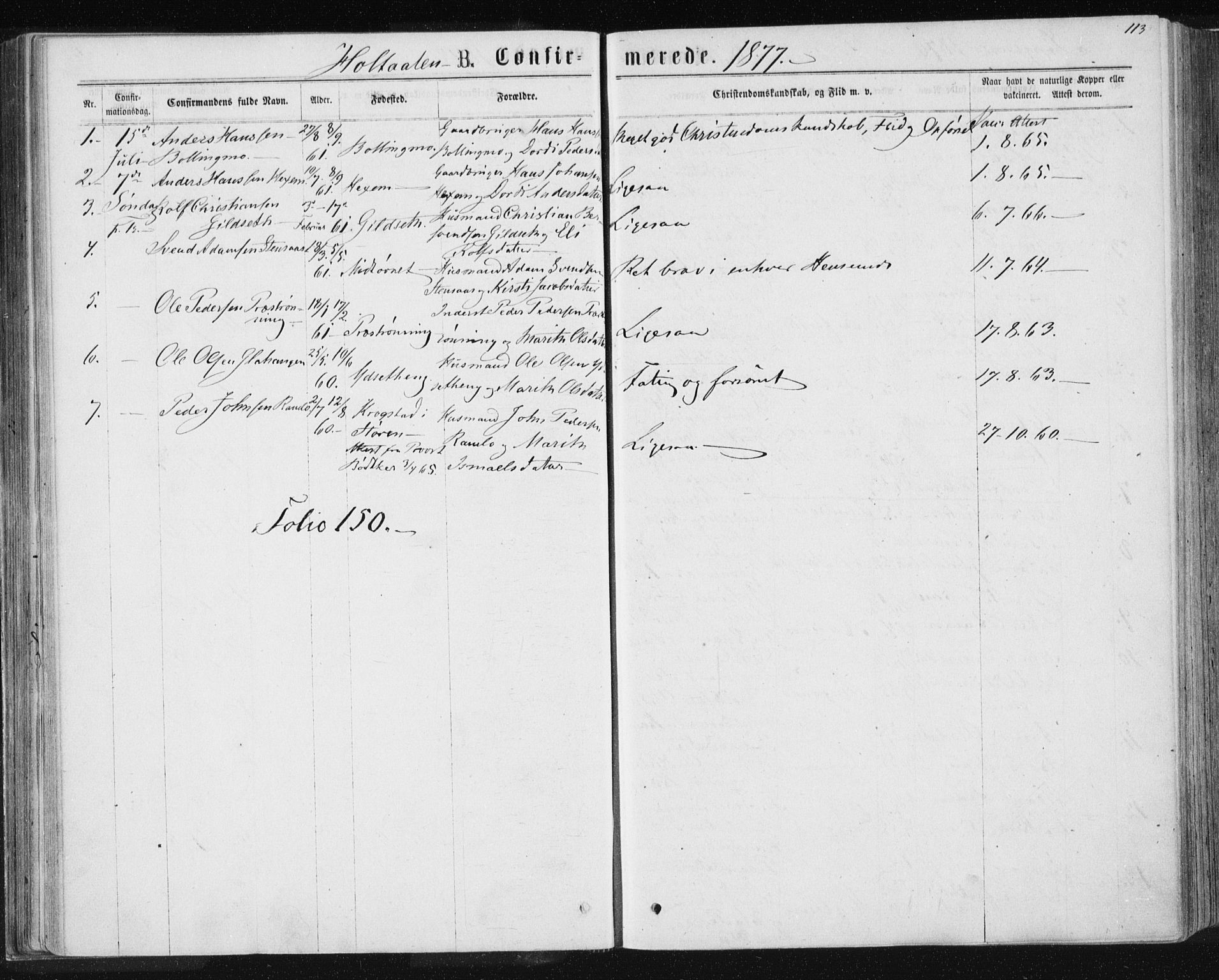 Ministerialprotokoller, klokkerbøker og fødselsregistre - Sør-Trøndelag, SAT/A-1456/685/L0969: Parish register (official) no. 685A08 /1, 1870-1878, p. 113