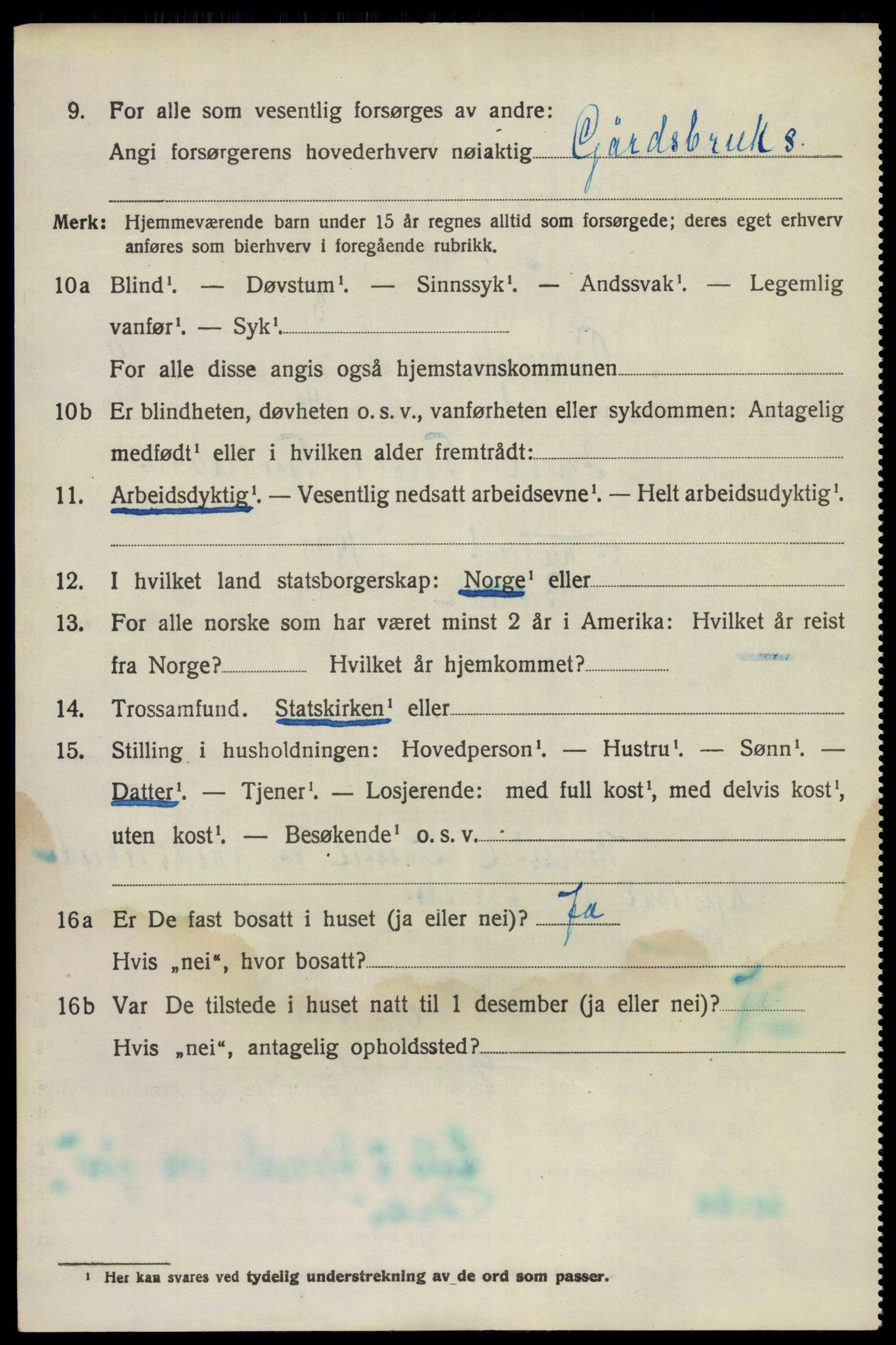 SAKO, 1920 census for Bamble, 1920, p. 7802