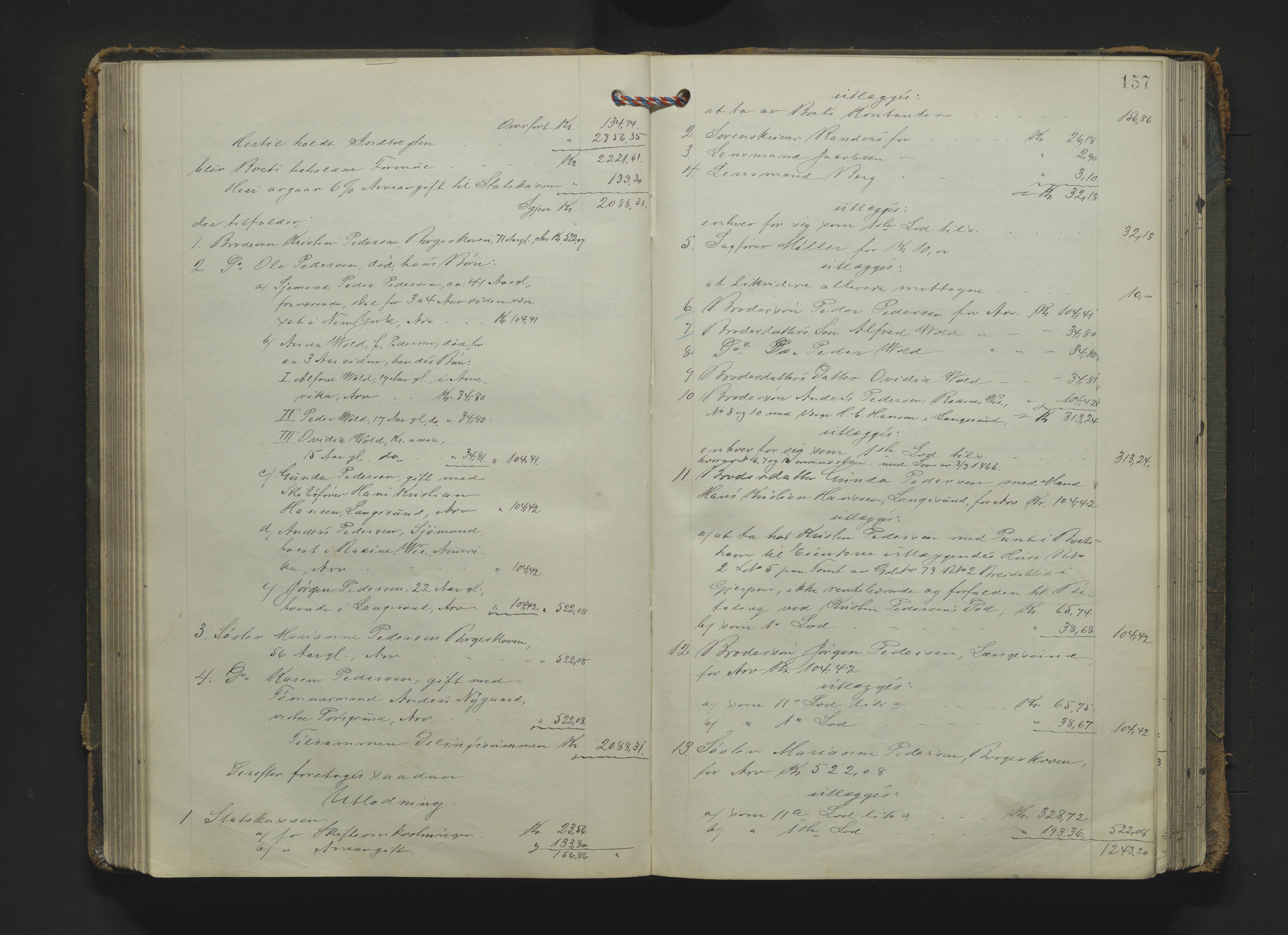 Gjerpen sorenskriveri, SAKO/A-216/H/Hb/Hbc/Hbca/L0004: Skifteutlodningsprotokoll, Sorenskriveriet, 1904-1916, p. 156b-157a