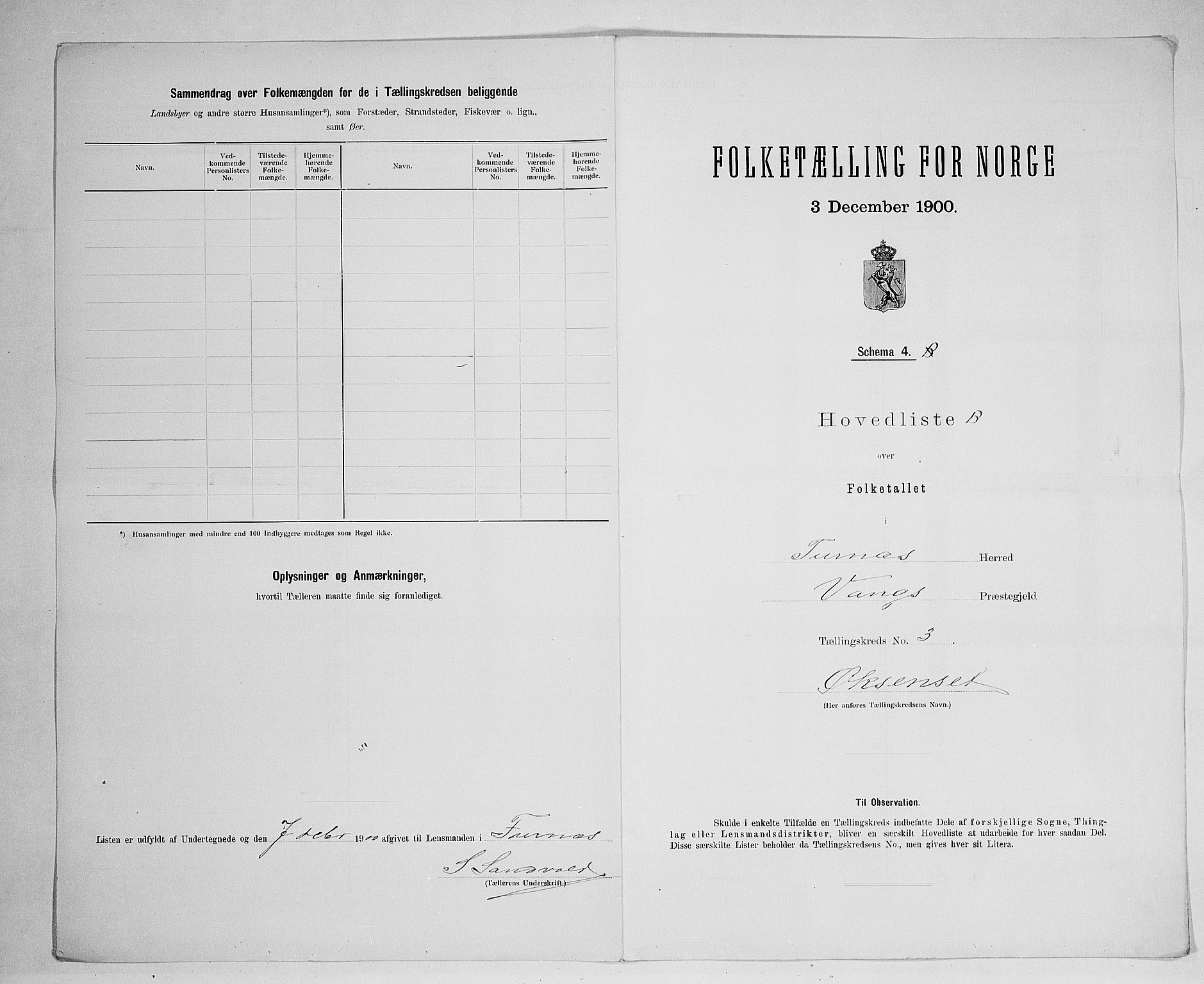 SAH, 1900 census for Furnes, 1900, p. 19