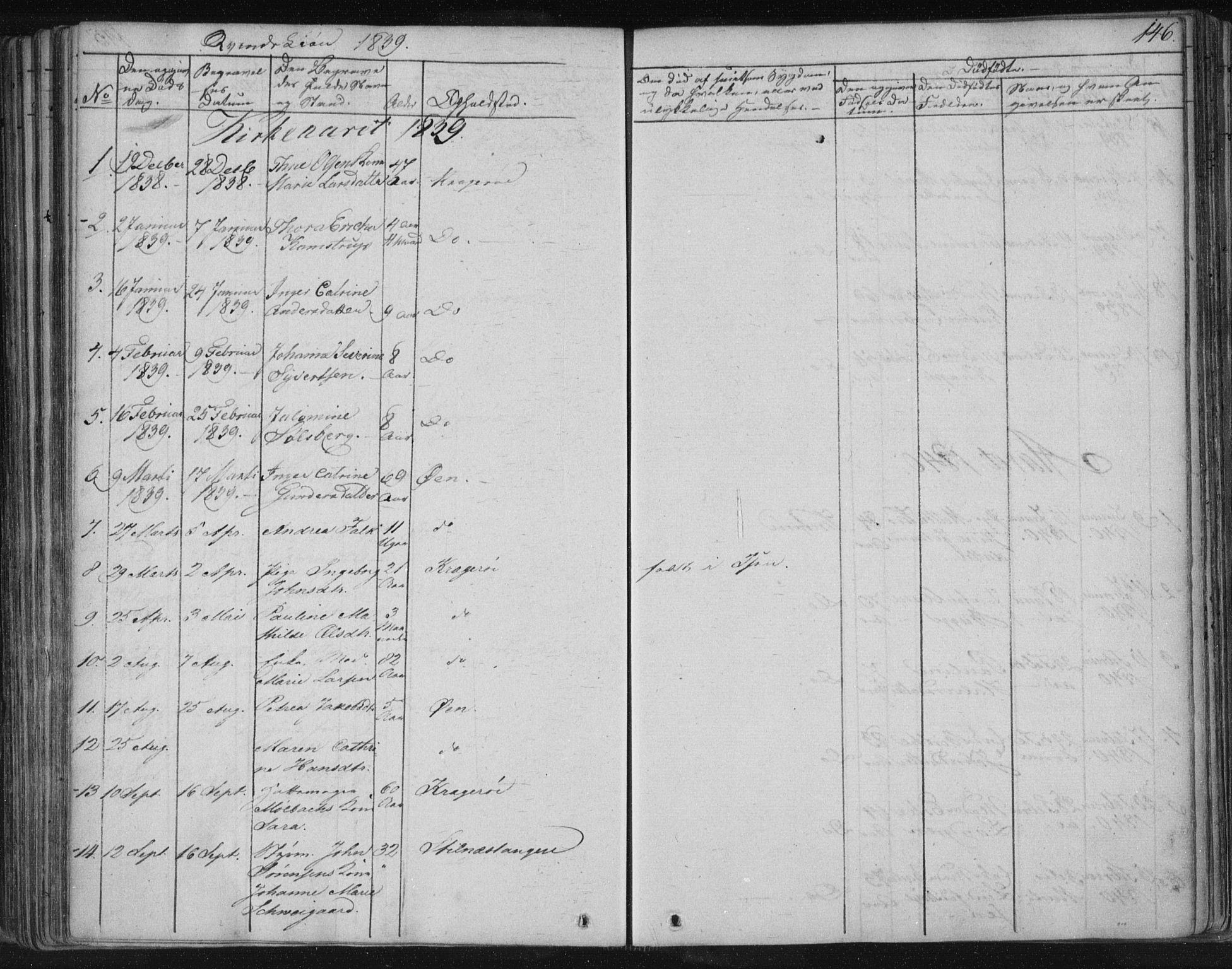 Kragerø kirkebøker, SAKO/A-278/F/Fa/L0005: Parish register (official) no. 5, 1832-1847, p. 146