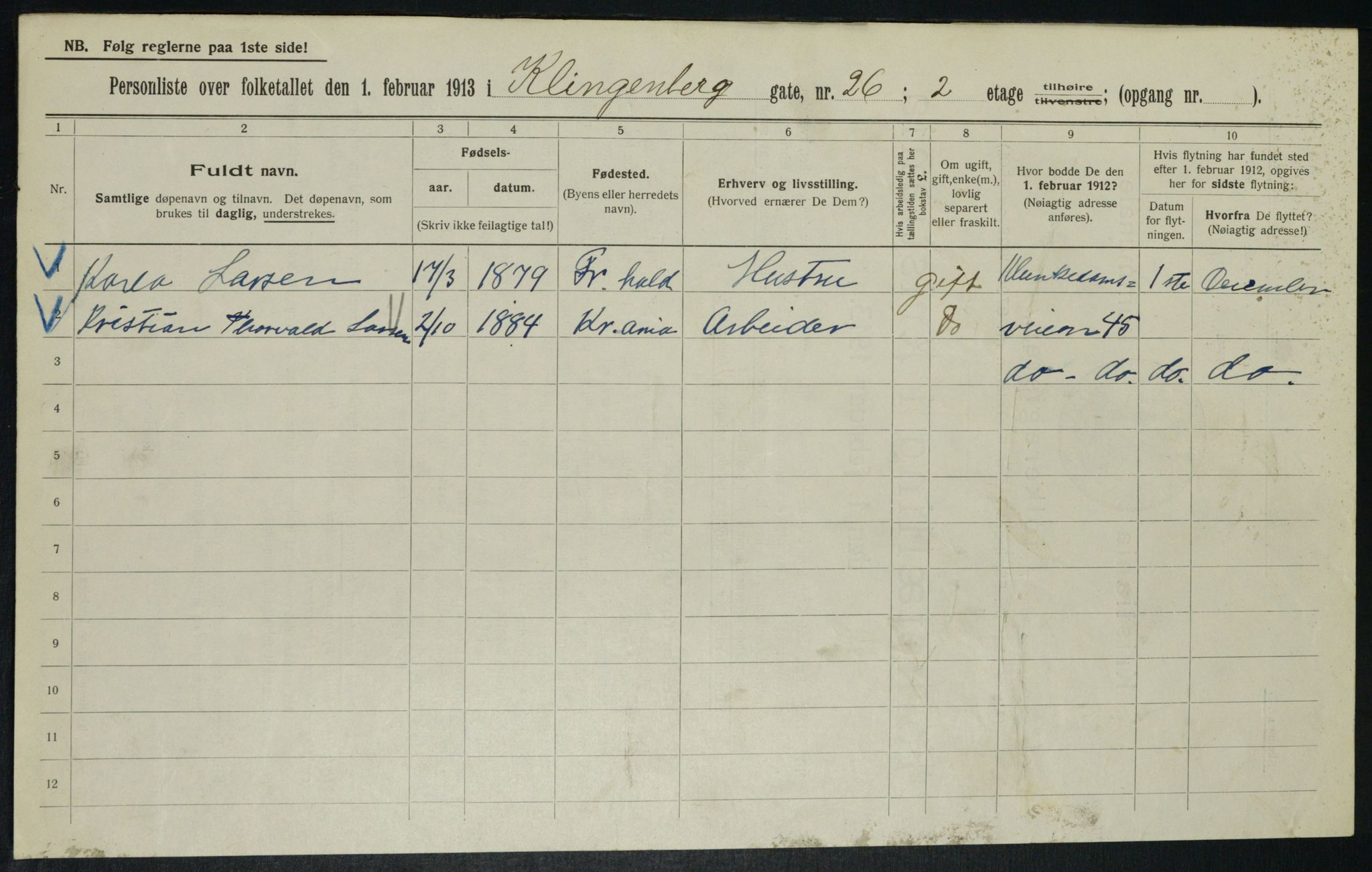 OBA, Municipal Census 1913 for Kristiania, 1913, p. 51789