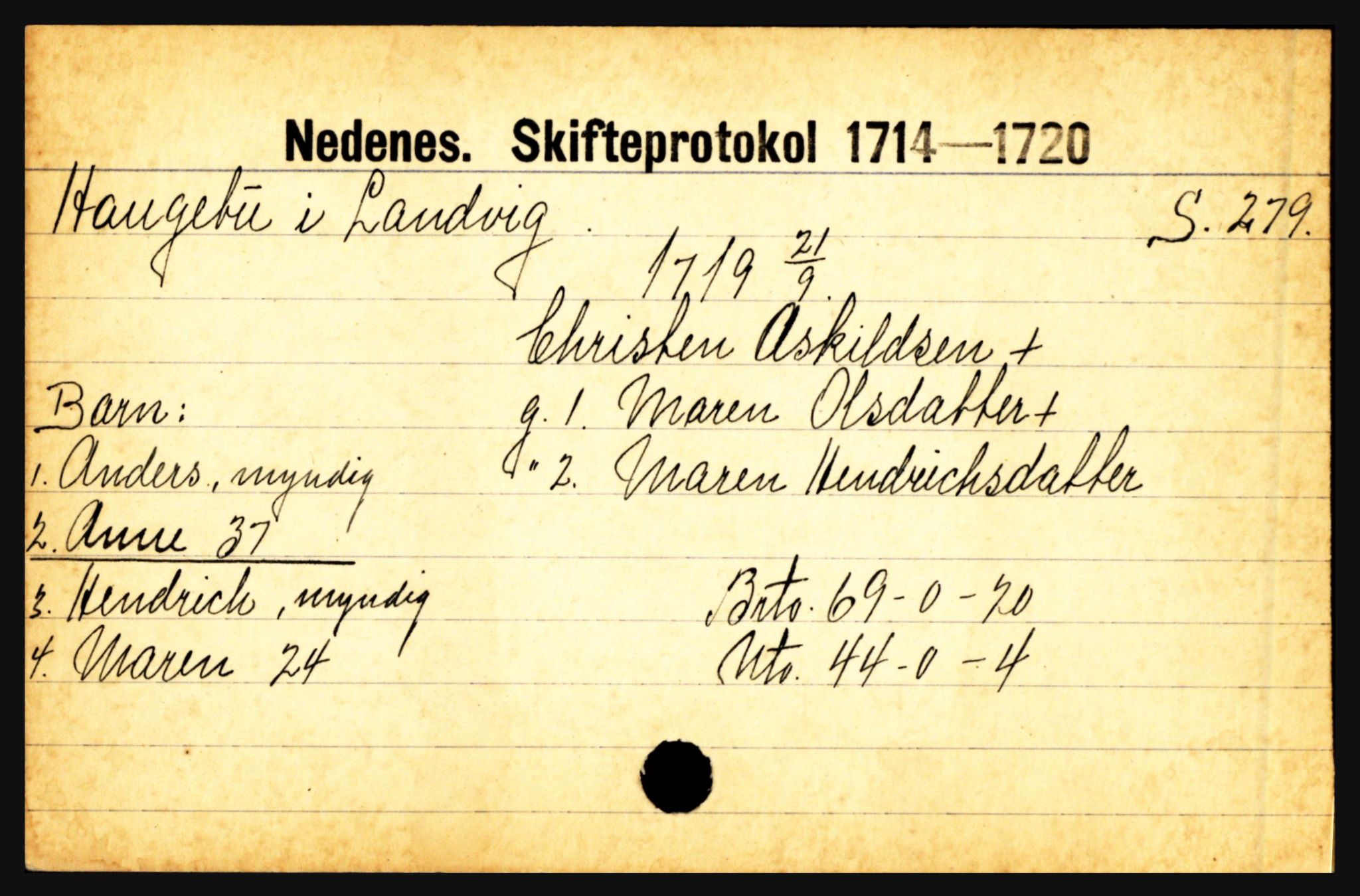 Nedenes sorenskriveri før 1824, AV/SAK-1221-0007/H, p. 11069