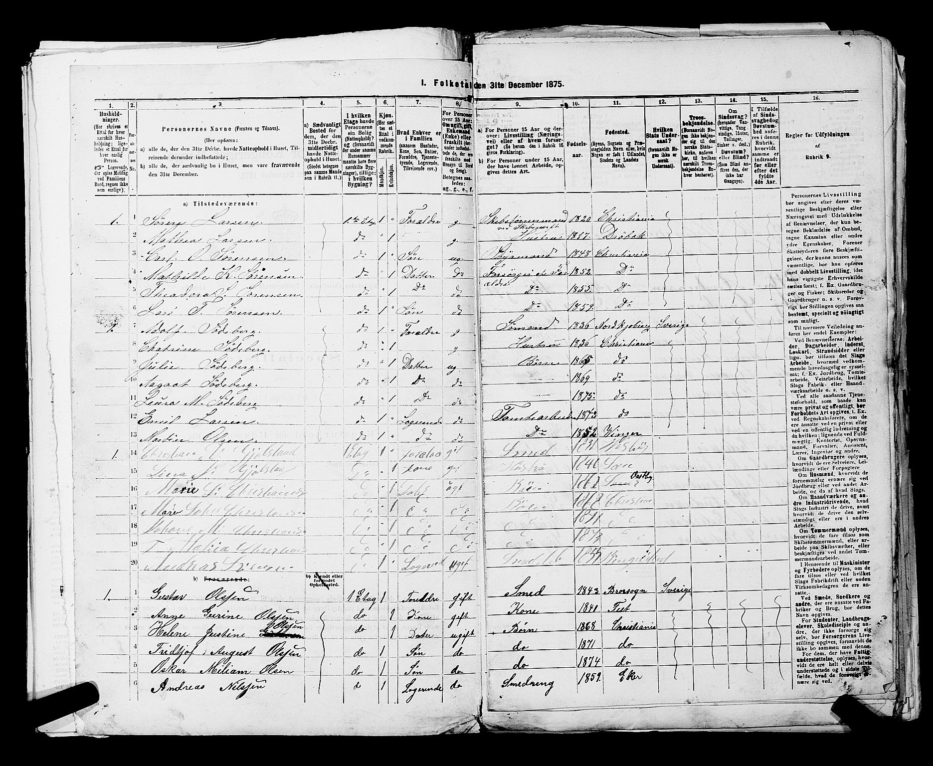 RA, 1875 census for 0301 Kristiania, 1875, p. 8430