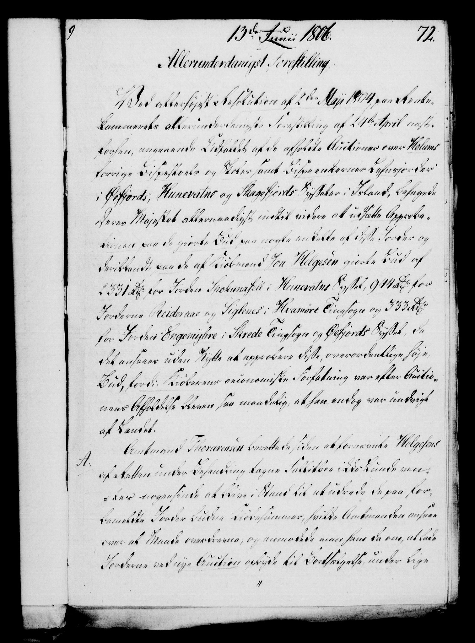 Rentekammeret, Kammerkanselliet, AV/RA-EA-3111/G/Gf/Gfa/L0088: Norsk relasjons- og resolusjonsprotokoll (merket RK 52.88), 1806, p. 421