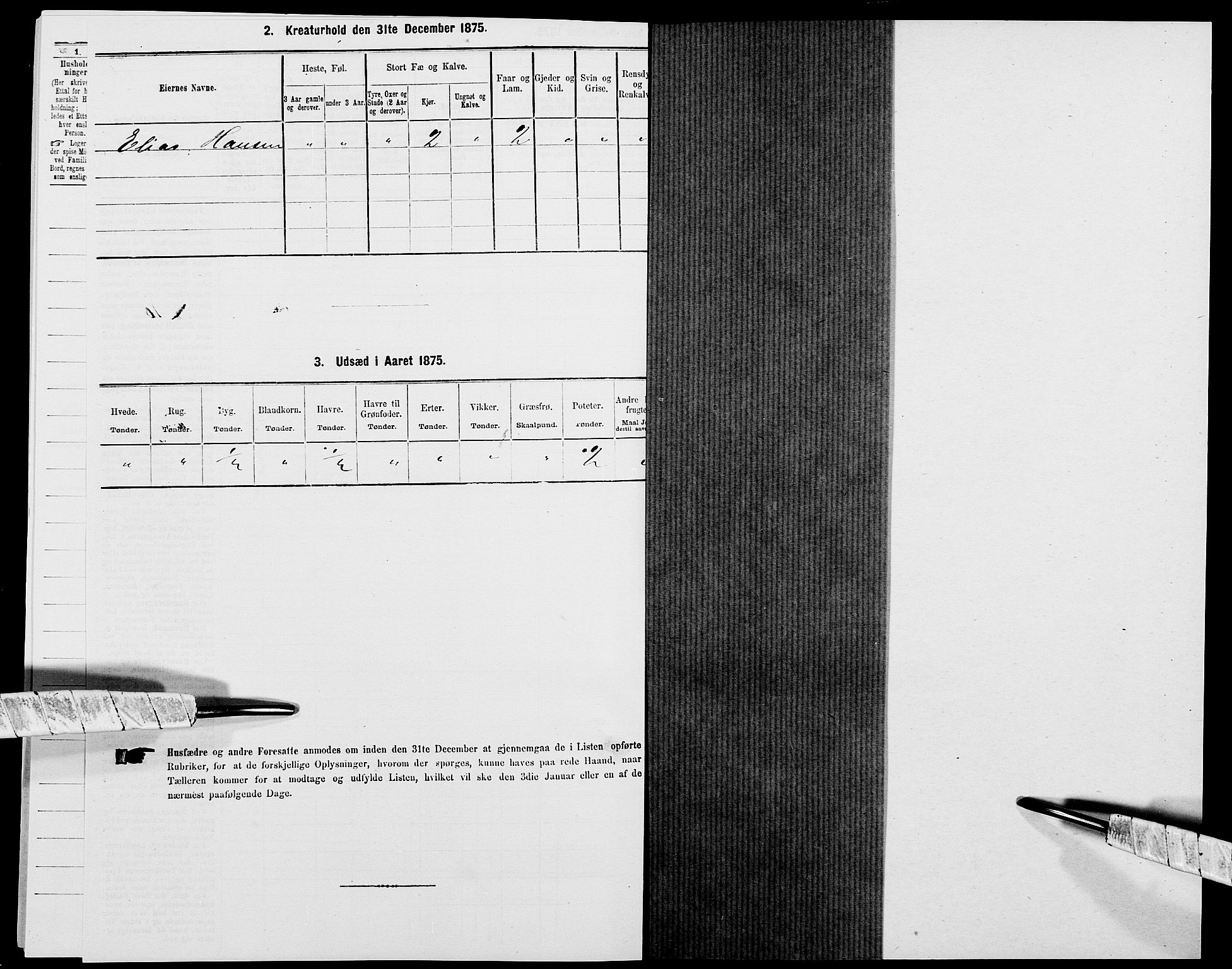 SAK, 1875 census for 1041L Vanse/Vanse og Farsund, 1875, p. 487