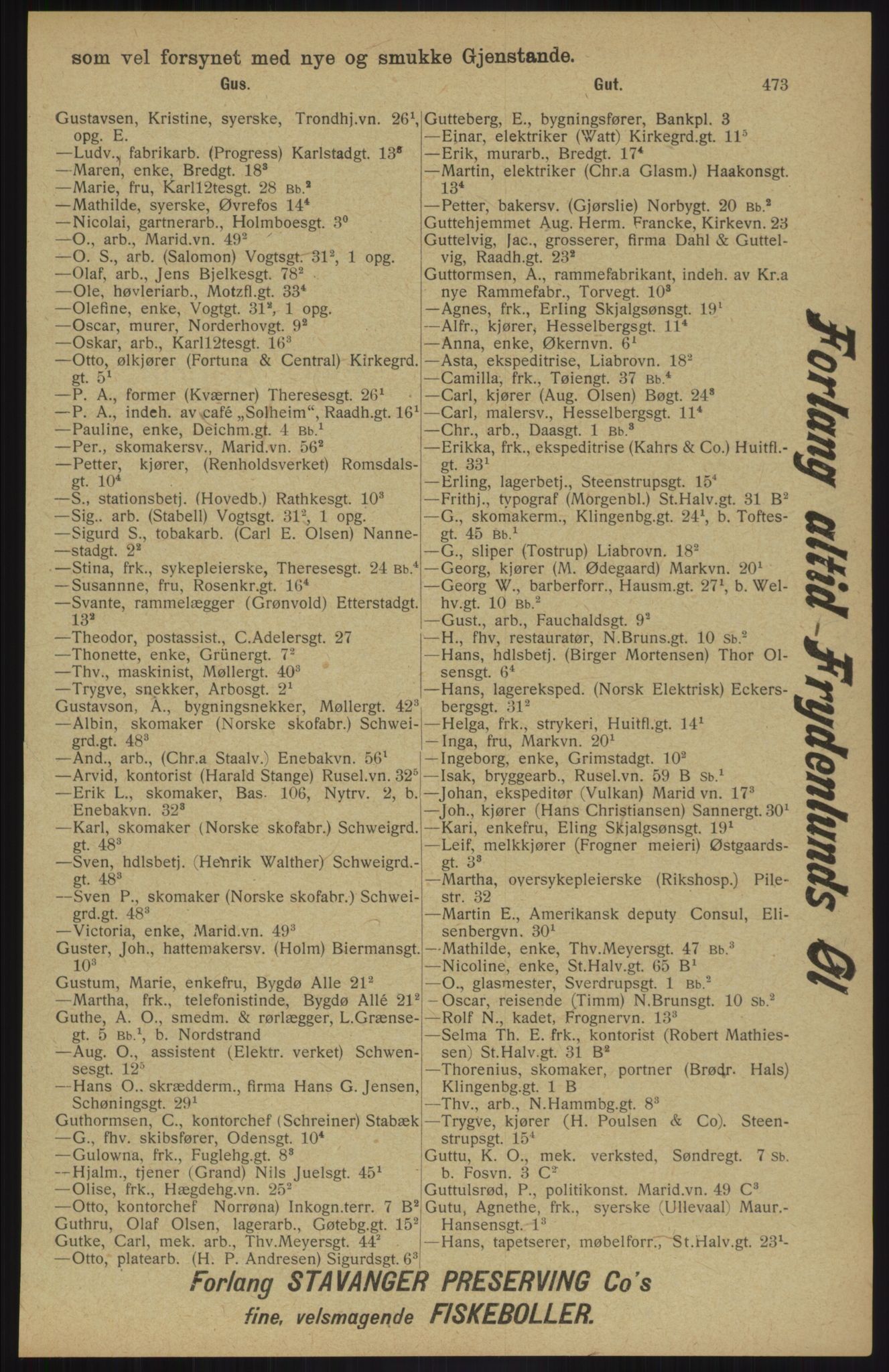 Kristiania/Oslo adressebok, PUBL/-, 1913, p. 485