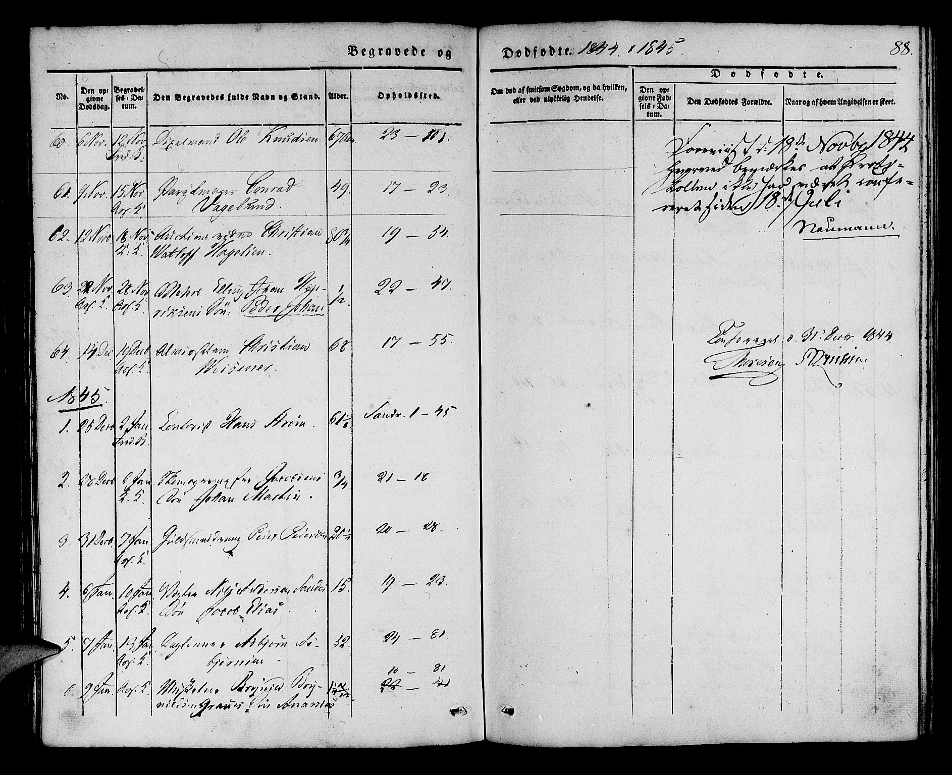 Korskirken sokneprestembete, SAB/A-76101/H/Haa/L0043: Parish register (official) no. E 1, 1834-1848, p. 88