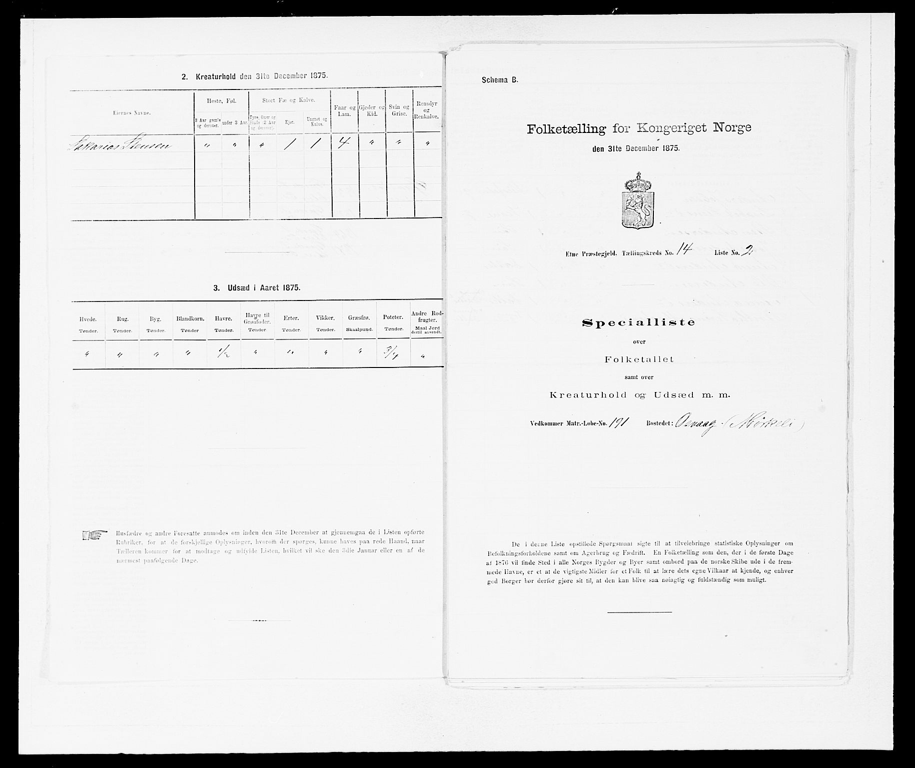 SAB, 1875 census for 1211P Etne, 1875, p. 914