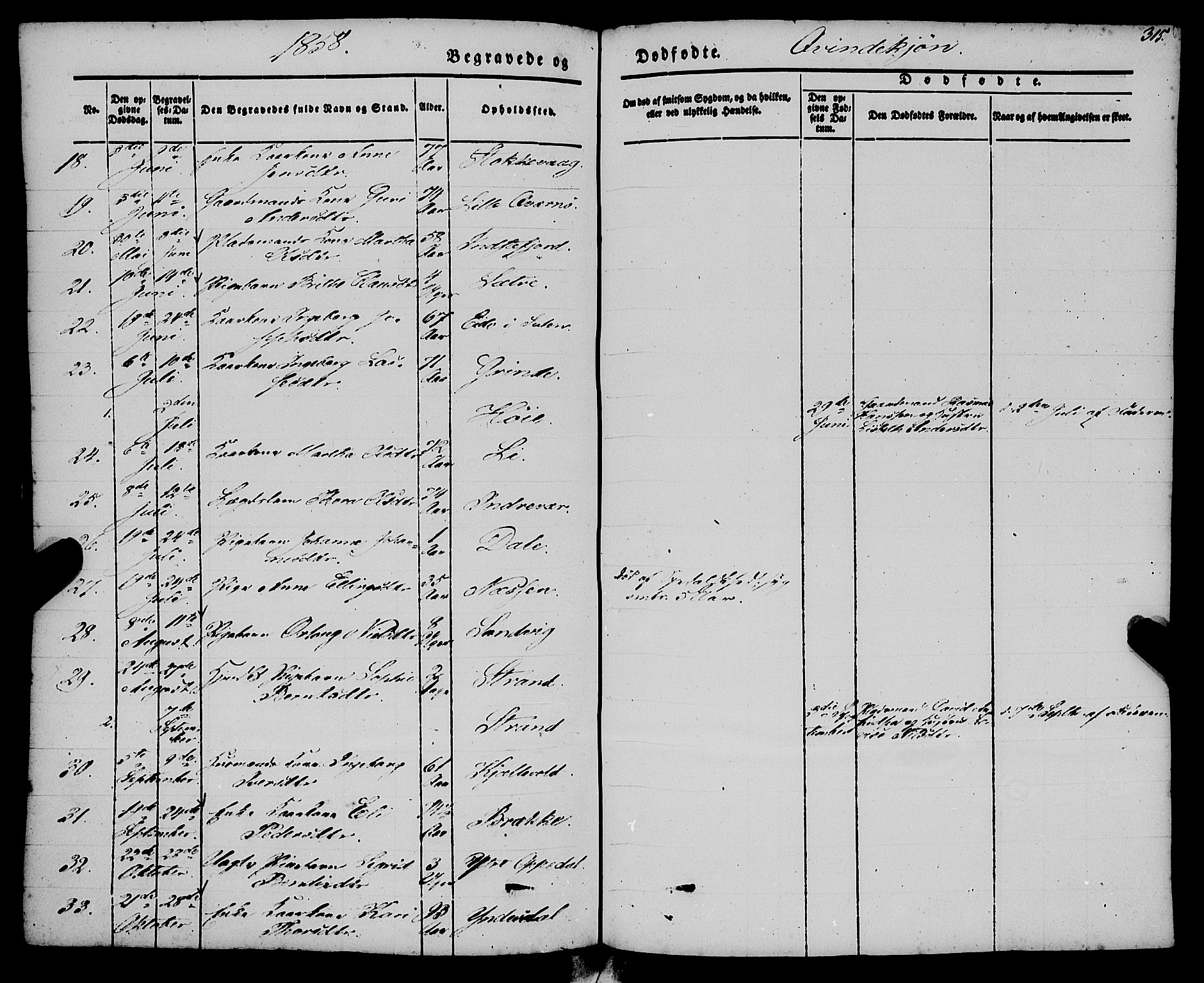 Gulen sokneprestembete, AV/SAB-A-80201/H/Haa/Haaa/L0021: Parish register (official) no. A 21, 1848-1858, p. 315