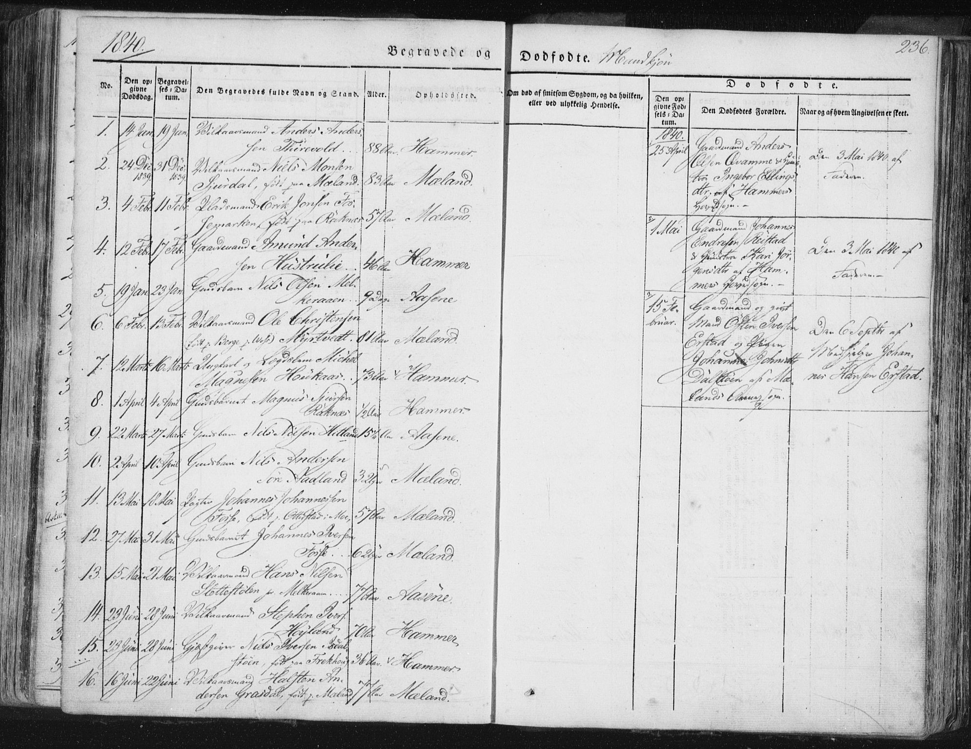 Hamre sokneprestembete, SAB/A-75501/H/Ha/Haa/Haaa/L0012: Parish register (official) no. A 12, 1834-1845, p. 236