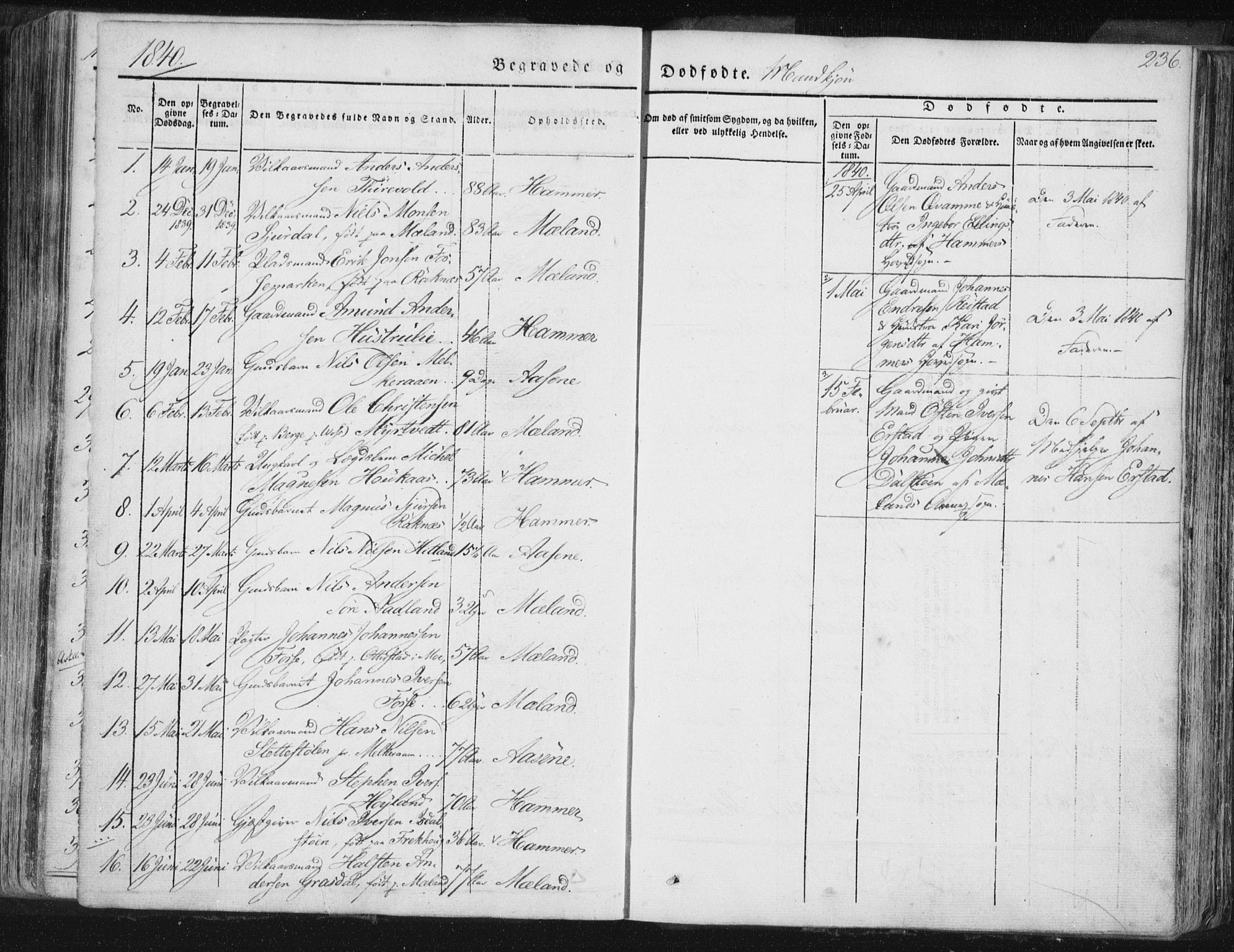 Hamre sokneprestembete, AV/SAB-A-75501/H/Ha/Haa/Haaa/L0012: Parish register (official) no. A 12, 1834-1845, p. 236