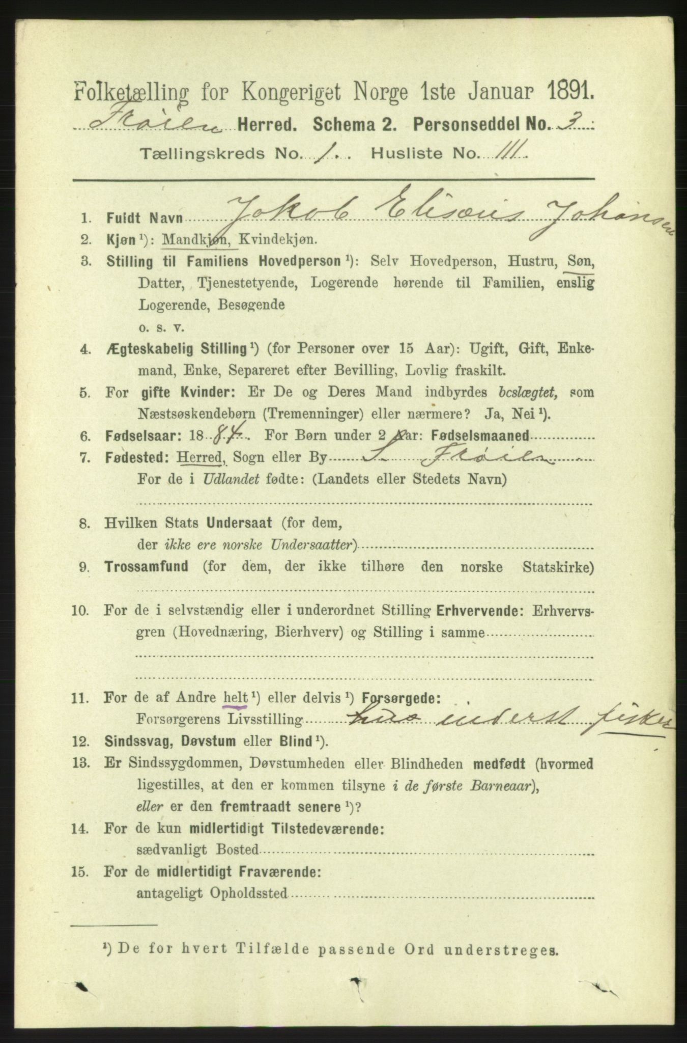 RA, 1891 census for 1619 Frøya, 1891, p. 882