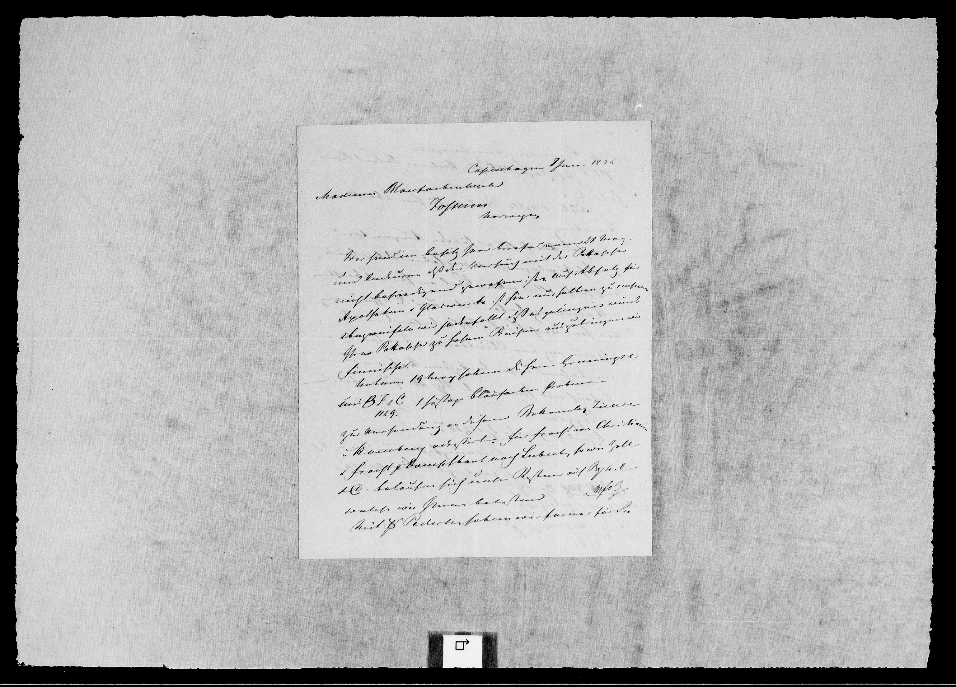 Modums Blaafarveværk, RA/PA-0157/G/Gb/L0112/0001: -- / Innkomne brev K - Y, 1833-1834, p. 3