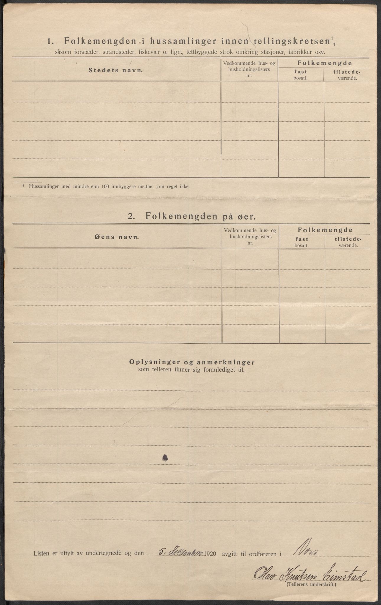 SAB, 1920 census for Voss, 1920, p. 97
