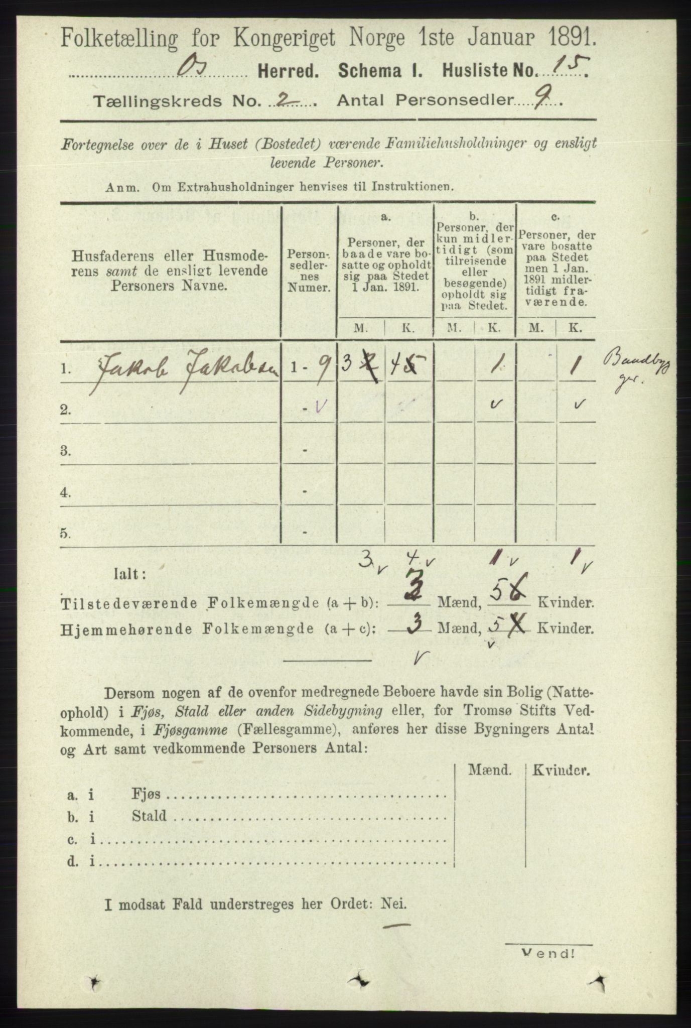 RA, 1891 census for 1243 Os, 1891, p. 369