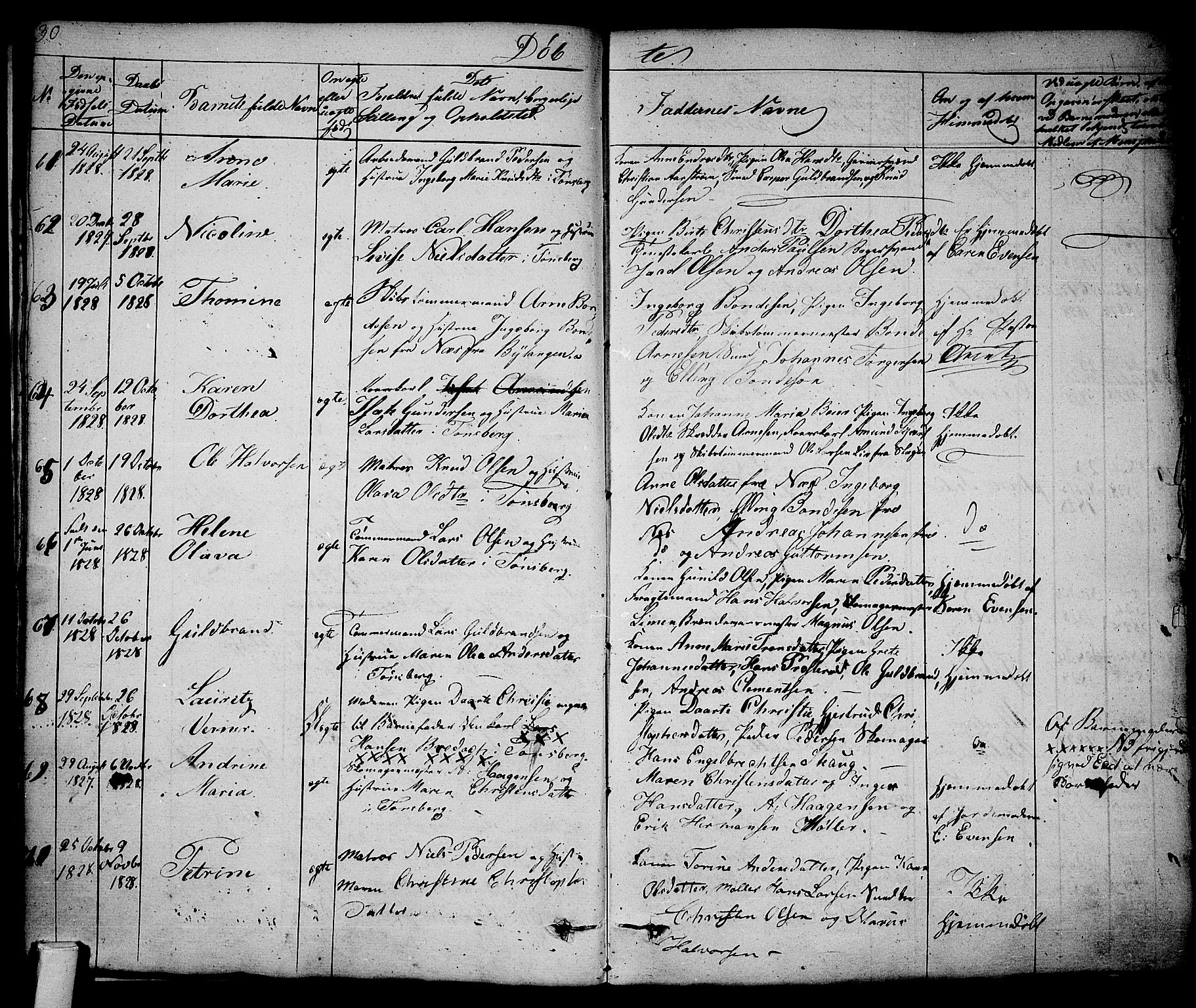 Tønsberg kirkebøker, AV/SAKO-A-330/F/Fa/L0005: Parish register (official) no. I 5, 1827-1836, p. 30-31