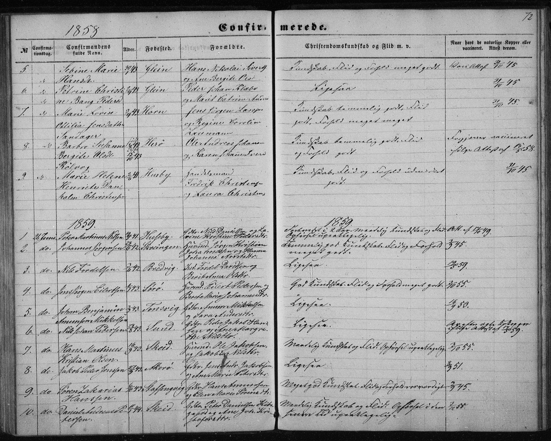 Ministerialprotokoller, klokkerbøker og fødselsregistre - Nordland, AV/SAT-A-1459/835/L0523: Parish register (official) no. 835A01, 1855-1865, p. 72