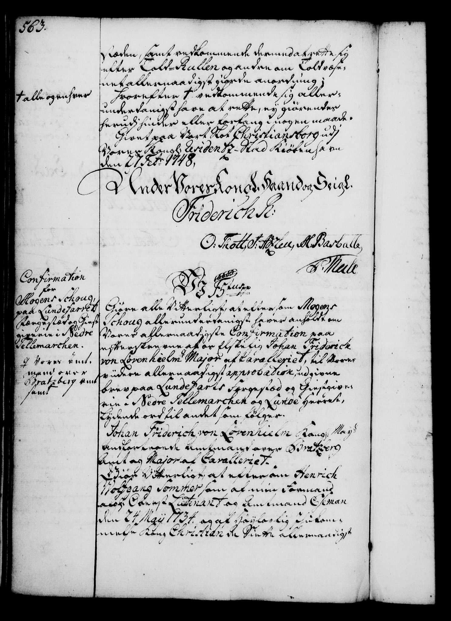 Rentekammeret, Kammerkanselliet, AV/RA-EA-3111/G/Gg/Gga/L0005: Norsk ekspedisjonsprotokoll med register (merket RK 53.5), 1741-1749, p. 563