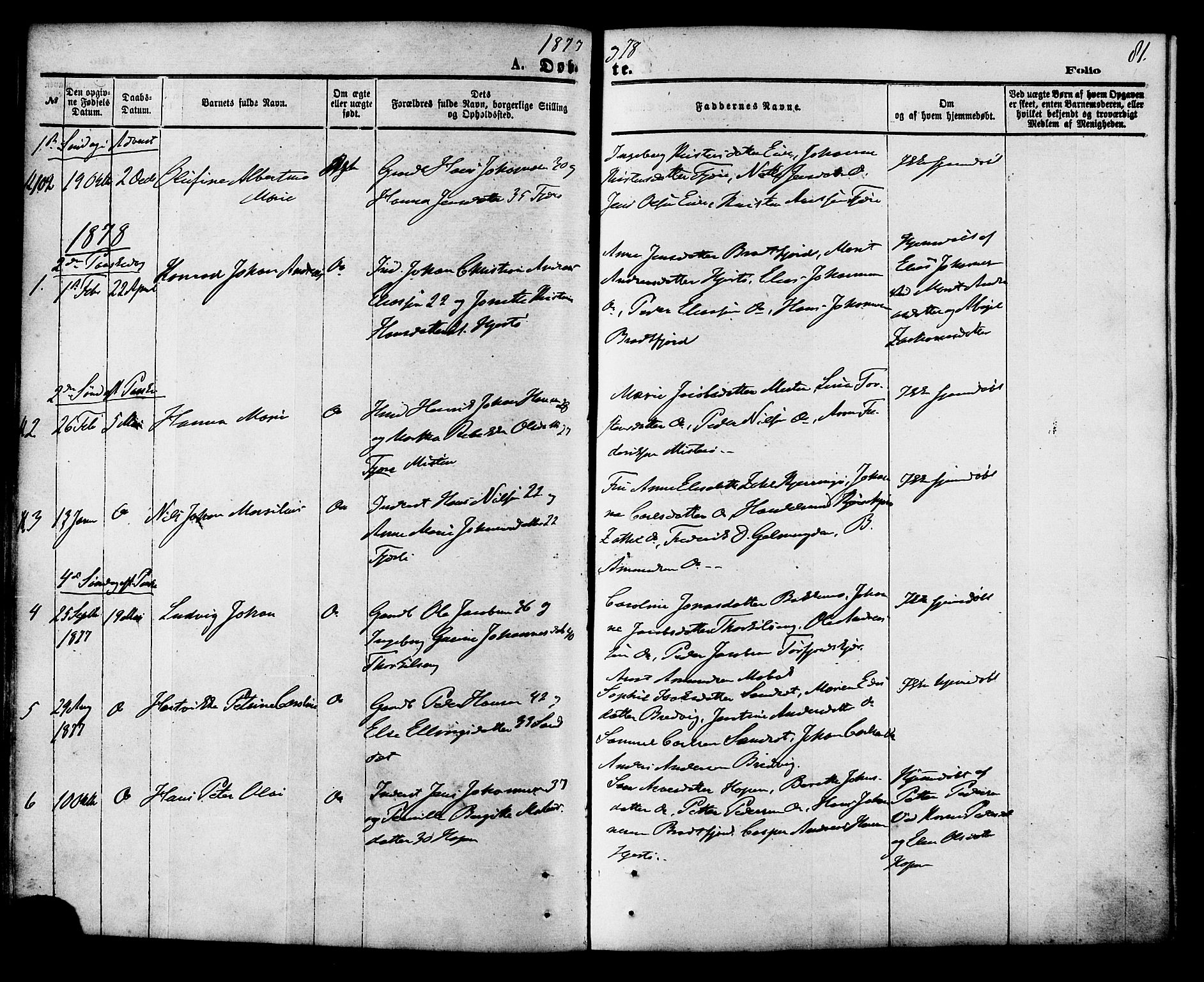 Ministerialprotokoller, klokkerbøker og fødselsregistre - Nordland, SAT/A-1459/853/L0771: Parish register (official) no. 853A10, 1870-1881, p. 81