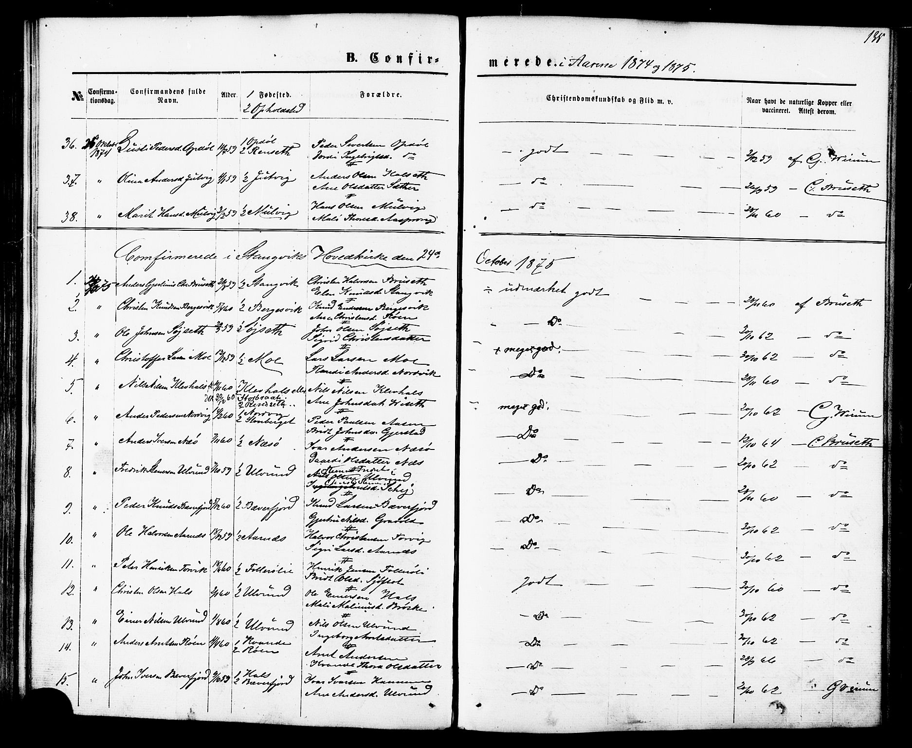 Ministerialprotokoller, klokkerbøker og fødselsregistre - Møre og Romsdal, AV/SAT-A-1454/592/L1027: Parish register (official) no. 592A05, 1865-1878, p. 135