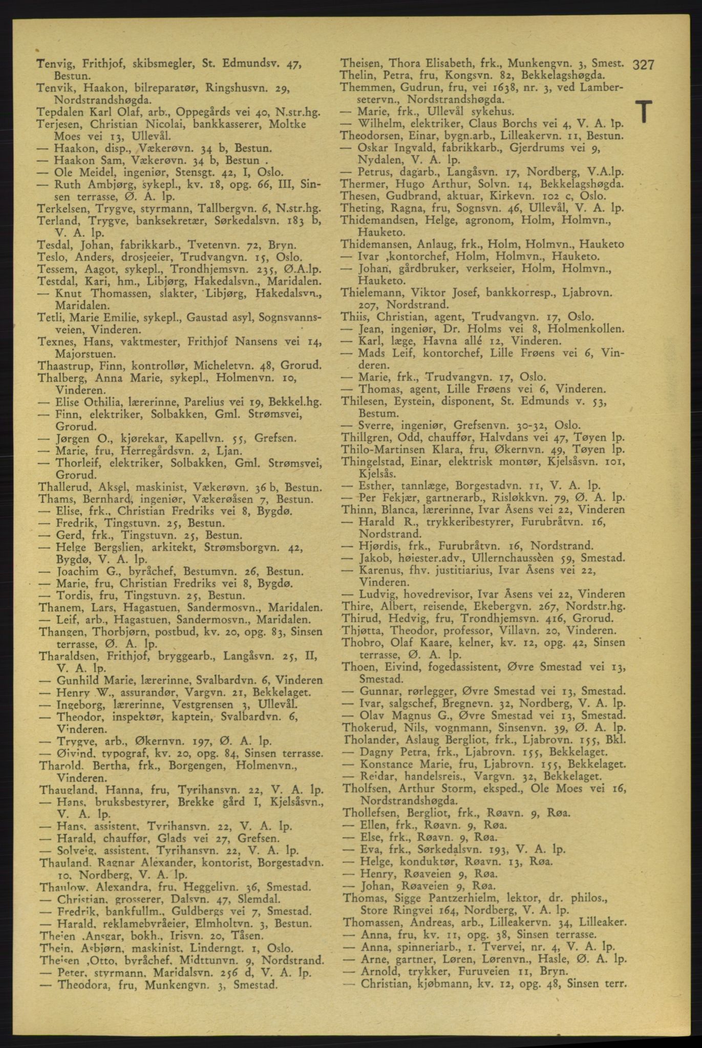Aker adressebok/adressekalender, PUBL/001/A/006: Aker adressebok, 1937-1938, p. 327