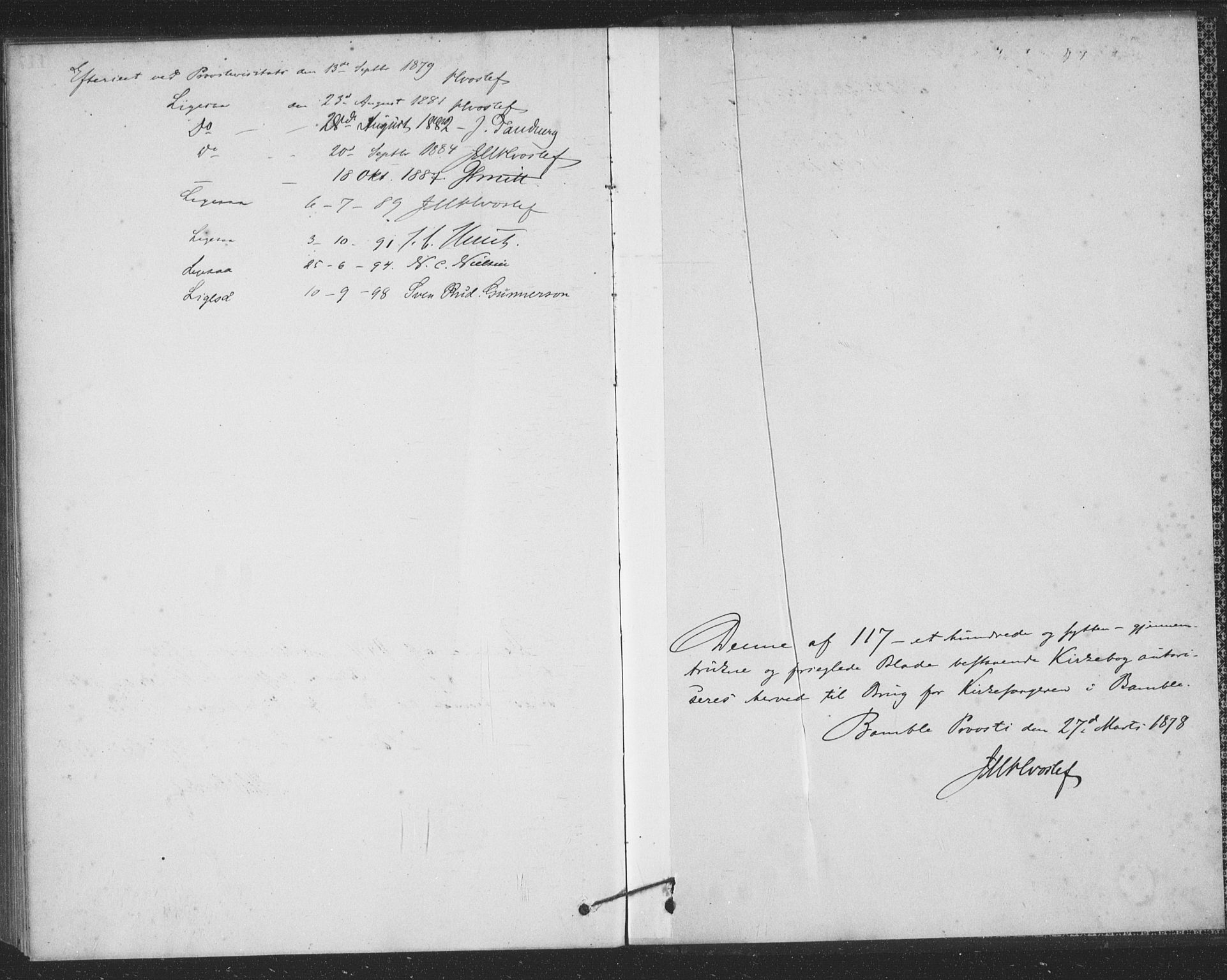 Bamble kirkebøker, AV/SAKO-A-253/F/Fb/L0001: Parish register (official) no. II 1, 1878-1899