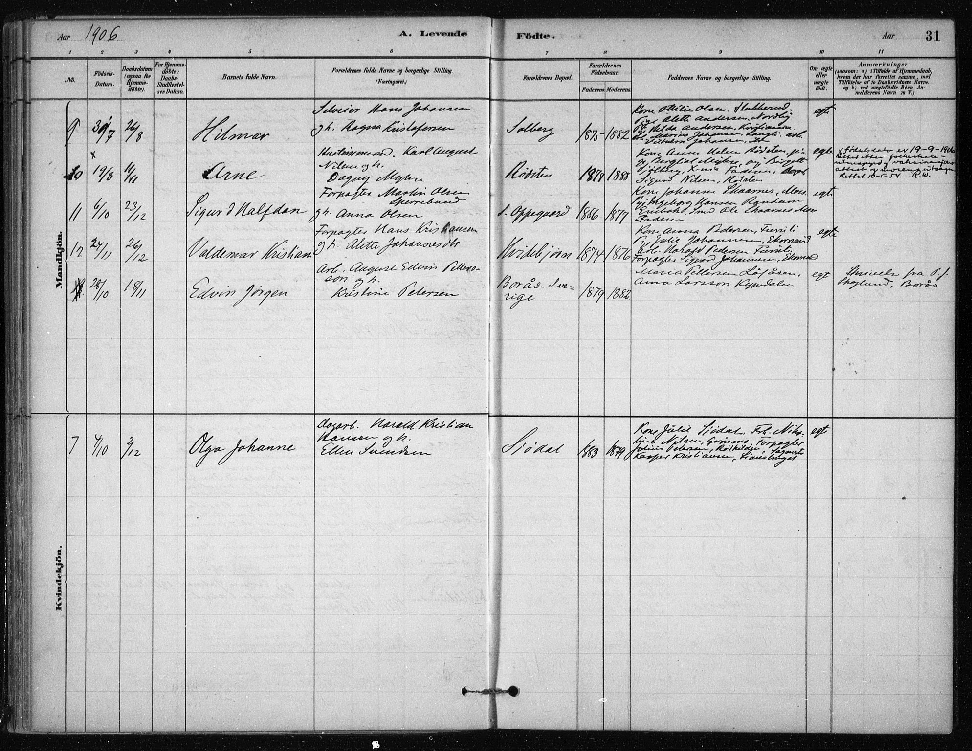 Nesodden prestekontor Kirkebøker, AV/SAO-A-10013/F/Fb/L0001: Parish register (official) no. II 1, 1880-1915, p. 31