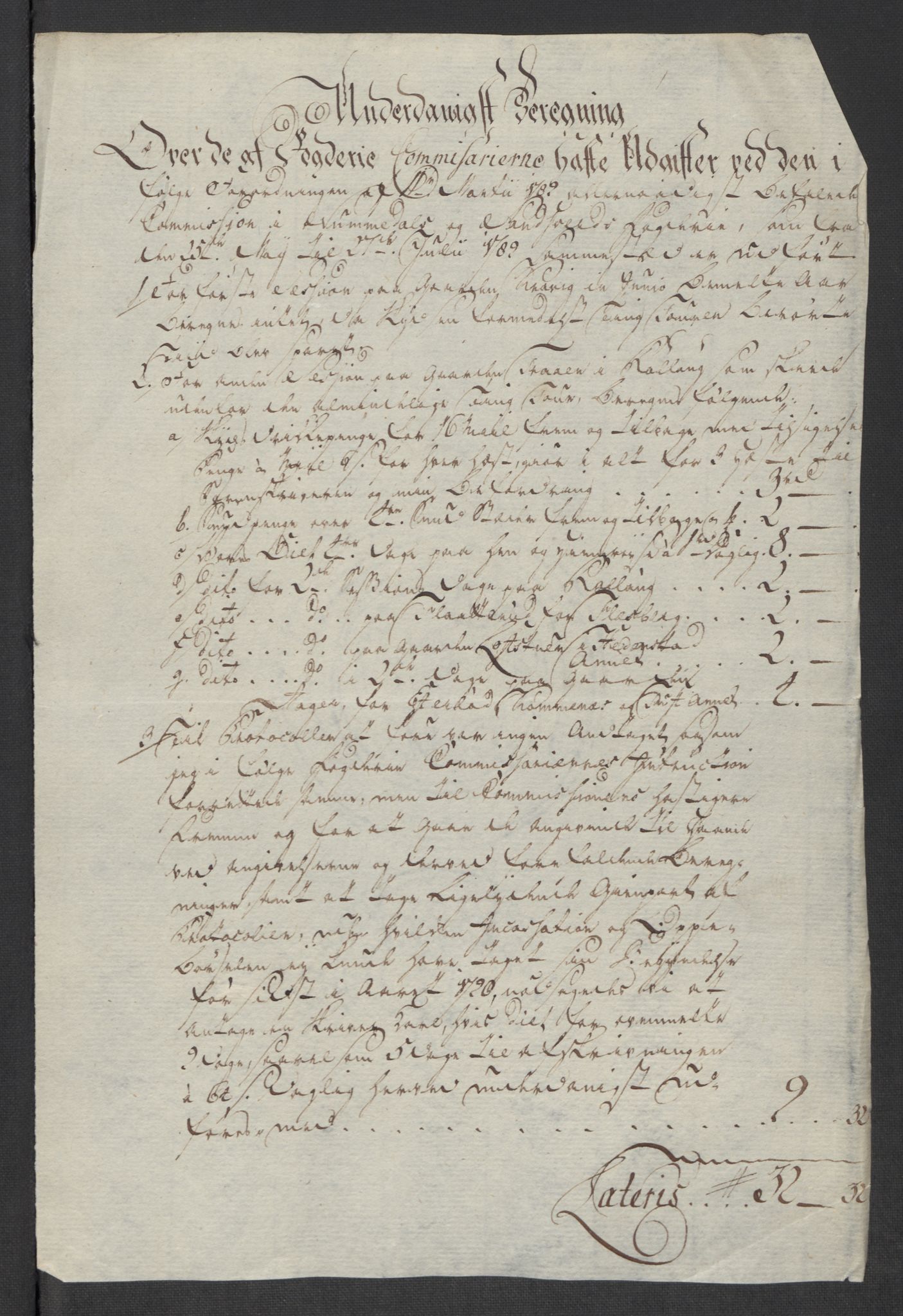 Rentekammeret inntil 1814, Reviderte regnskaper, Mindre regnskaper, AV/RA-EA-4068/Rf/Rfe/L0031: Nordmøre fogderi, Numedal og Sandsvær fogderi, 1789, p. 307