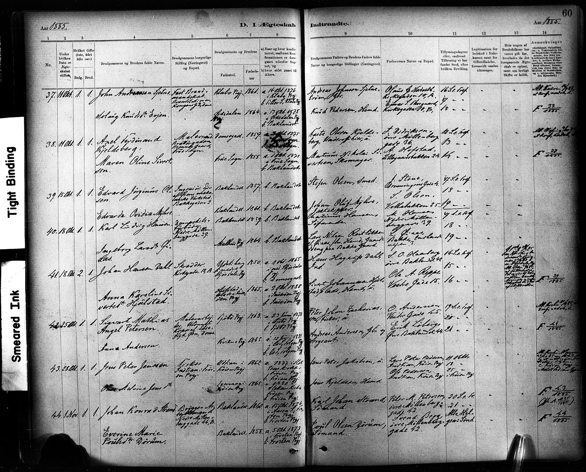 Ministerialprotokoller, klokkerbøker og fødselsregistre - Sør-Trøndelag, AV/SAT-A-1456/604/L0189: Parish register (official) no. 604A10, 1878-1892, p. 60