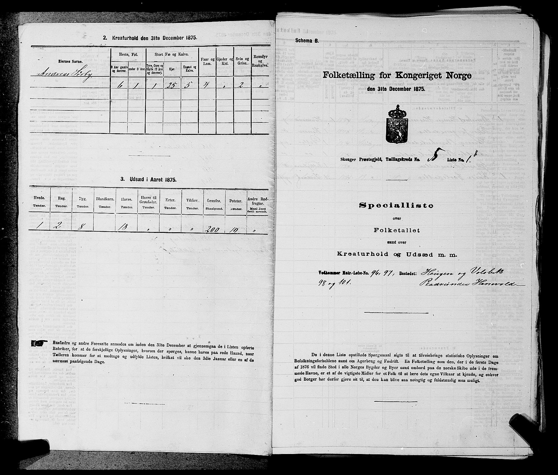 SAKO, 1875 census for 0712P Skoger, 1875, p. 615