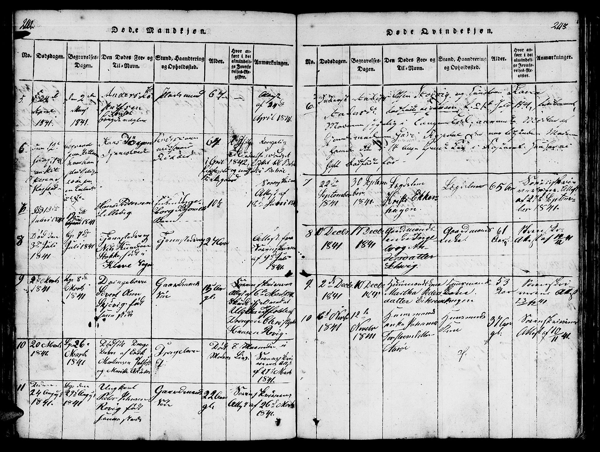 Ministerialprotokoller, klokkerbøker og fødselsregistre - Møre og Romsdal, AV/SAT-A-1454/555/L0652: Parish register (official) no. 555A03, 1817-1843, p. 242-243