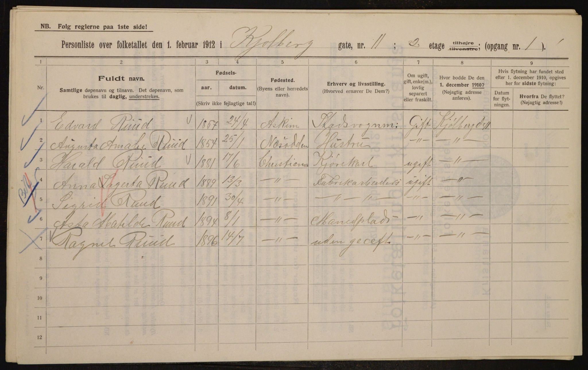 OBA, Municipal Census 1912 for Kristiania, 1912, p. 51760