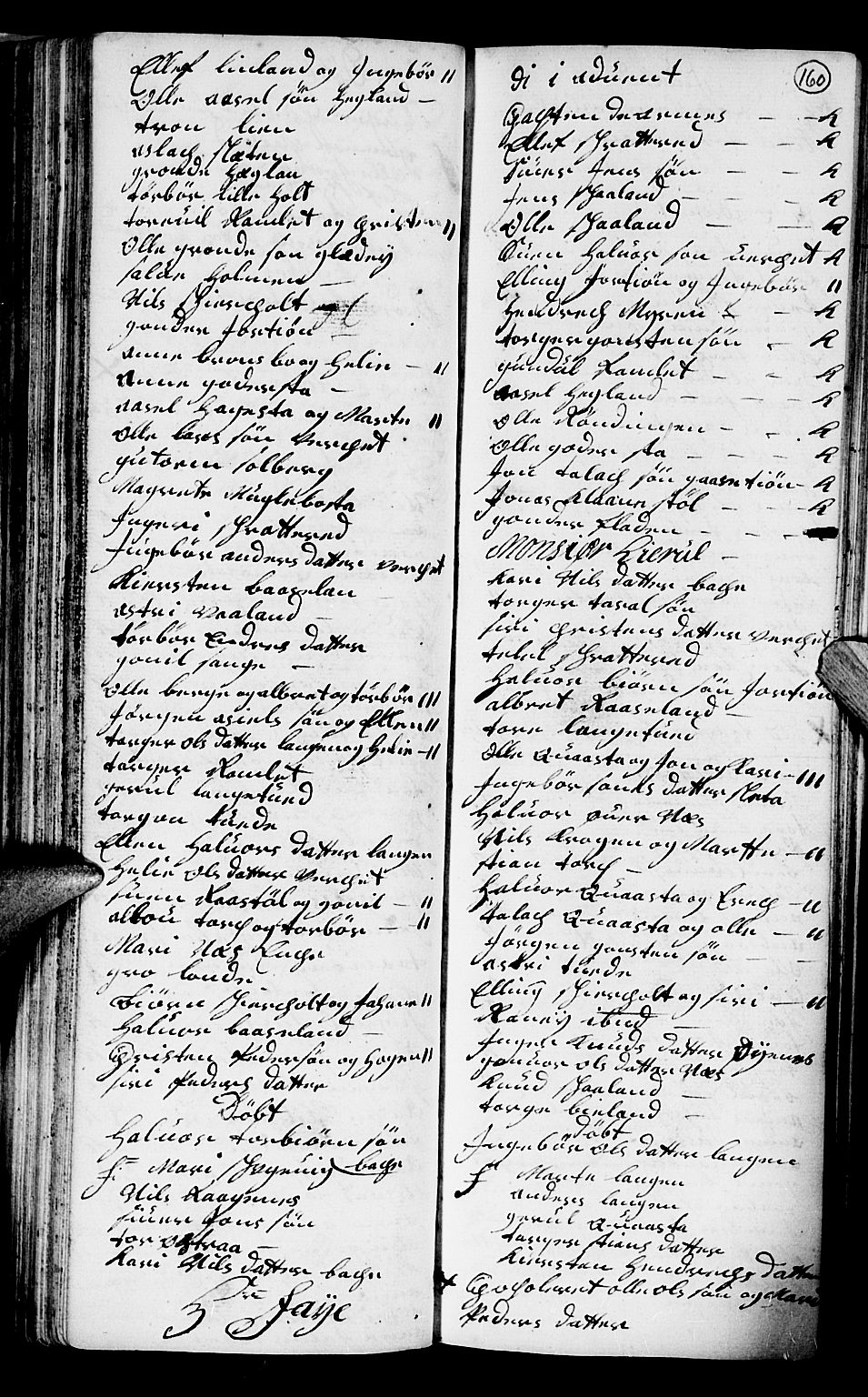 Holt sokneprestkontor, SAK/1111-0021/F/Fb/L0004: Parish register (copy) no. B 4, 1730-1746, p. 160