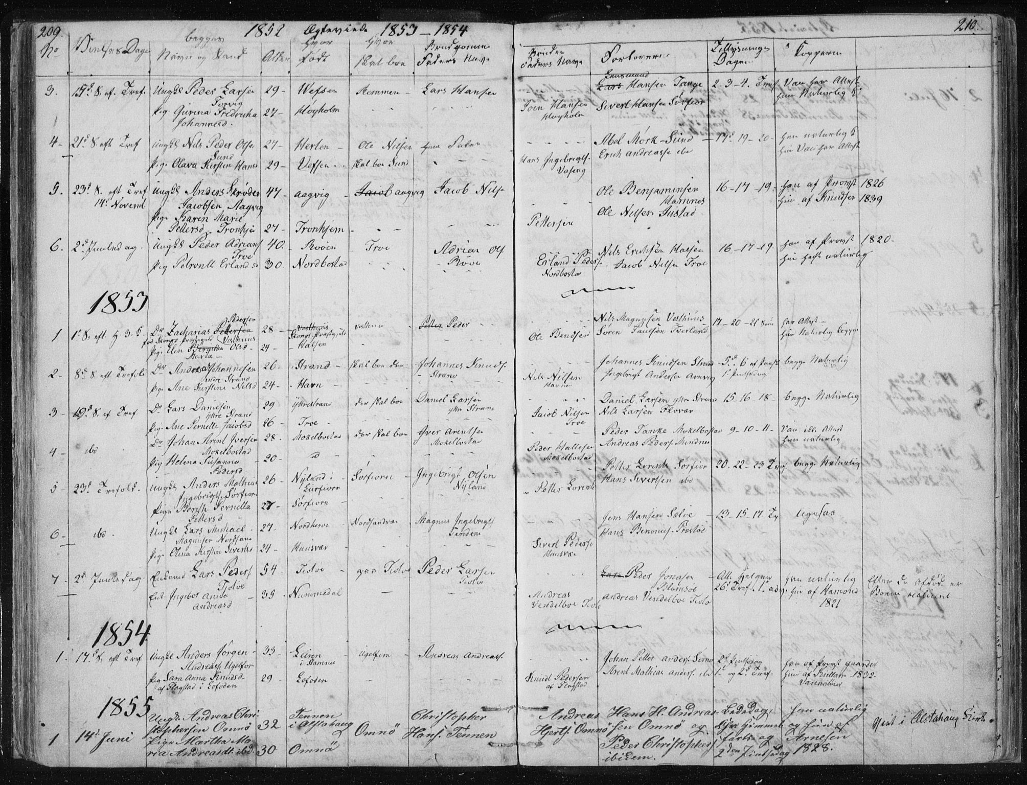 Ministerialprotokoller, klokkerbøker og fødselsregistre - Nordland, AV/SAT-A-1459/817/L0266: Parish register (copy) no. 817C01, 1841-1869, p. 209-210