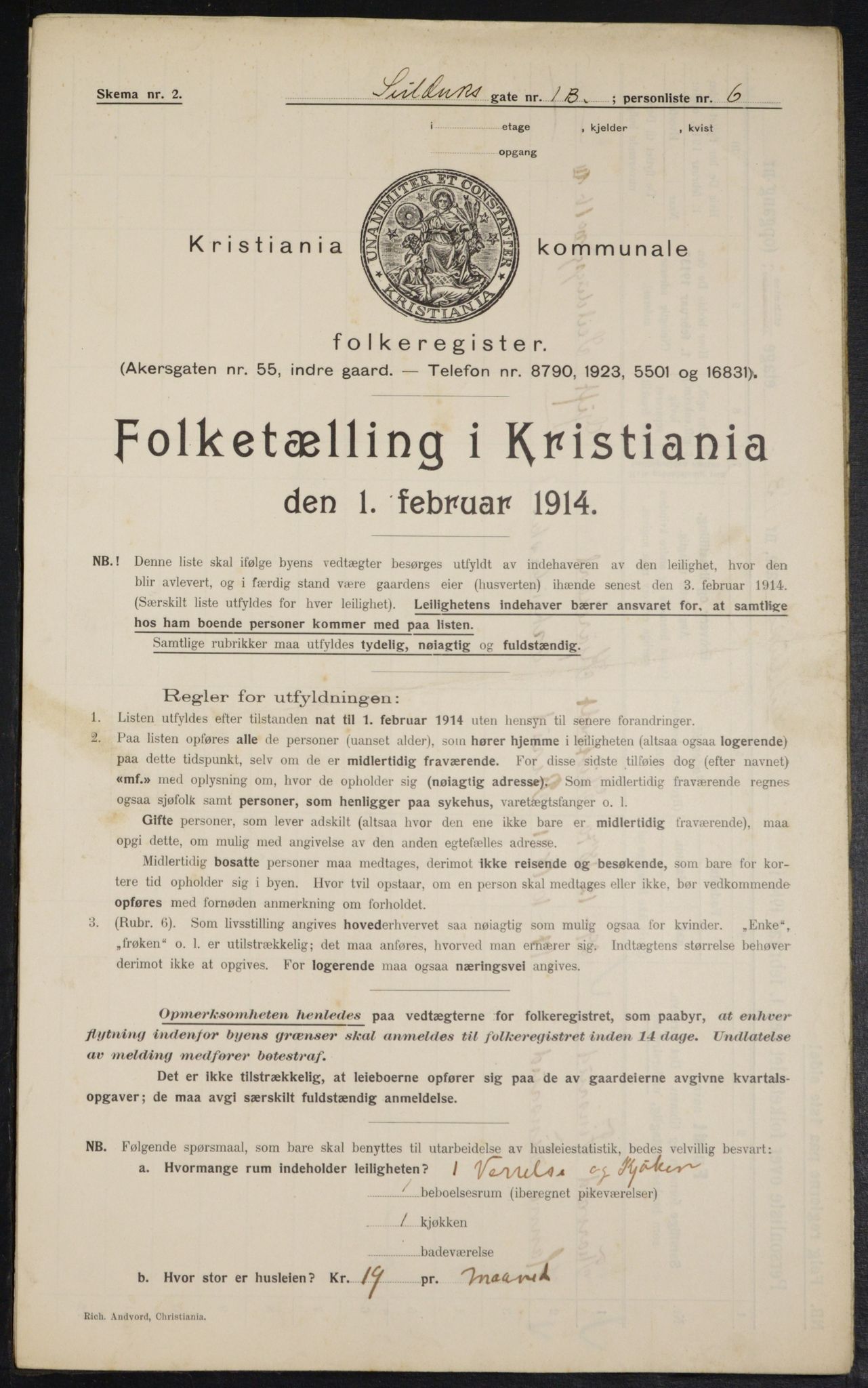 OBA, Municipal Census 1914 for Kristiania, 1914, p. 93639