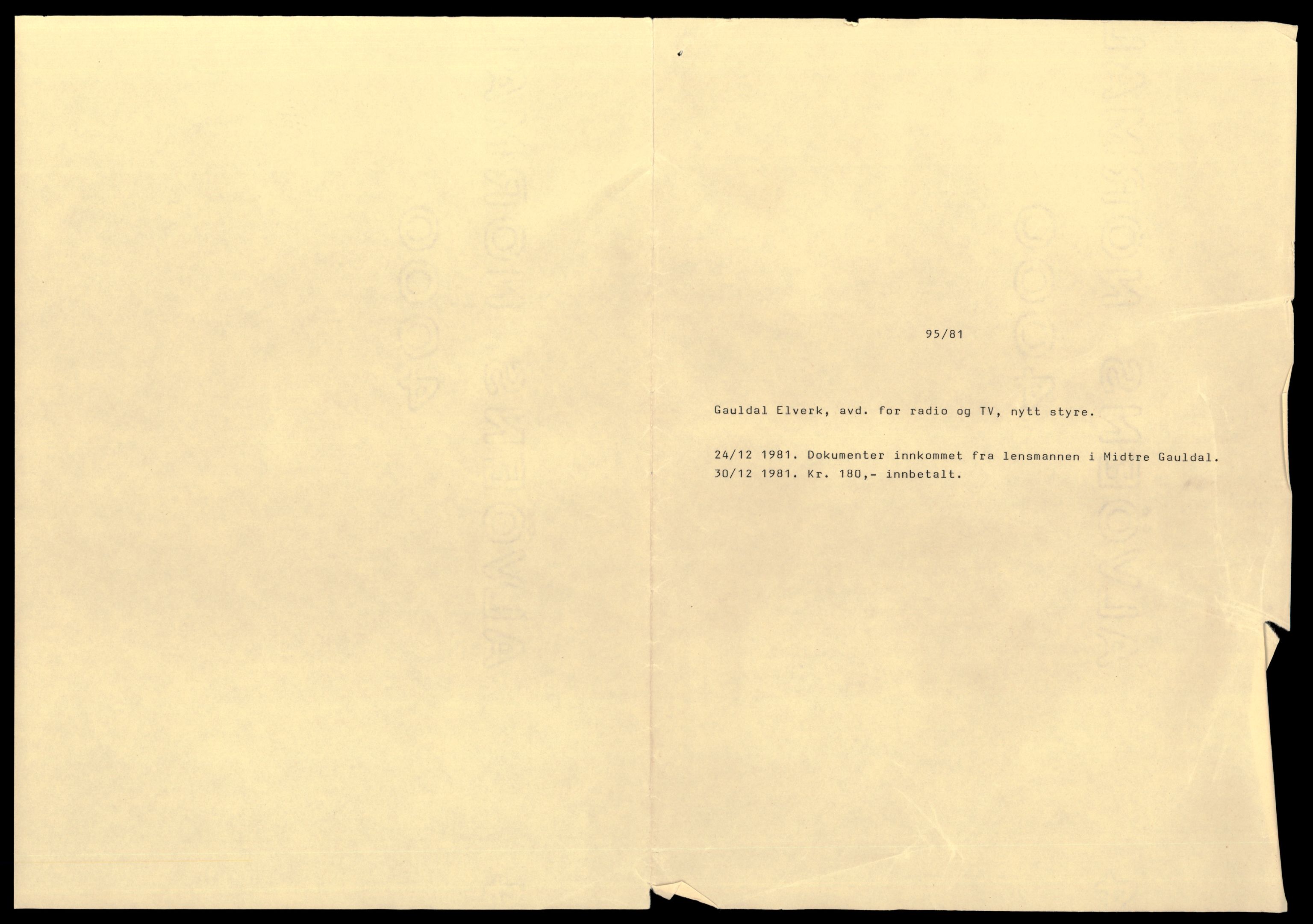Gauldal sorenskriveri, AV/SAT-A-0014/2/J/Jd/Jde/L0005: Bilag, 1981, p. 1