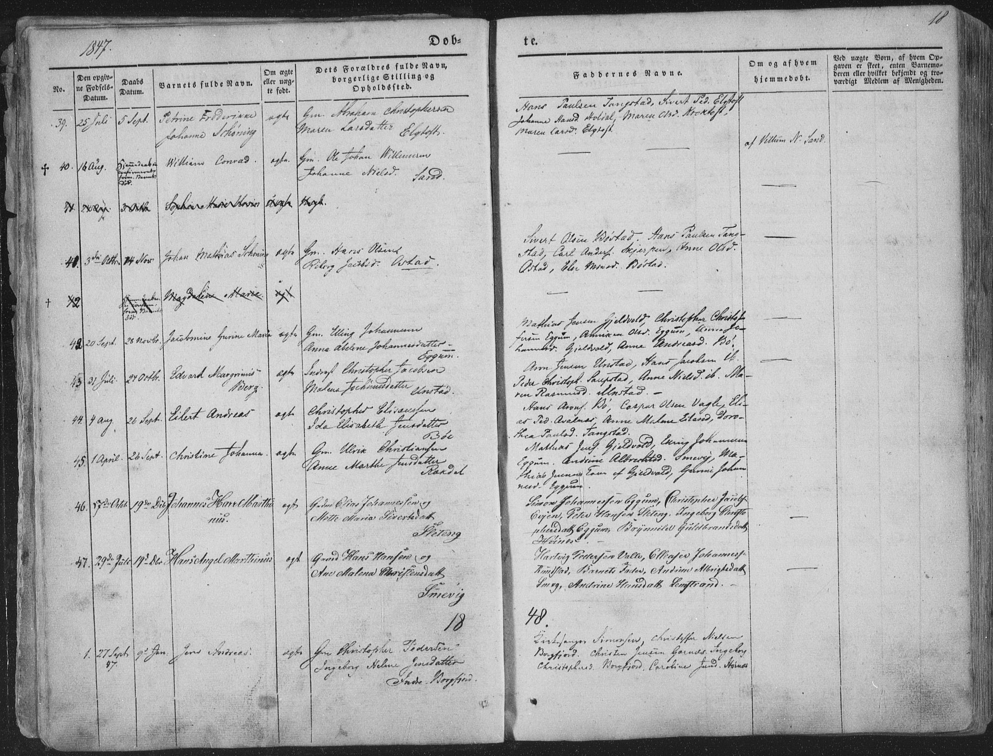 Ministerialprotokoller, klokkerbøker og fødselsregistre - Nordland, AV/SAT-A-1459/880/L1131: Parish register (official) no. 880A05, 1844-1868, p. 18