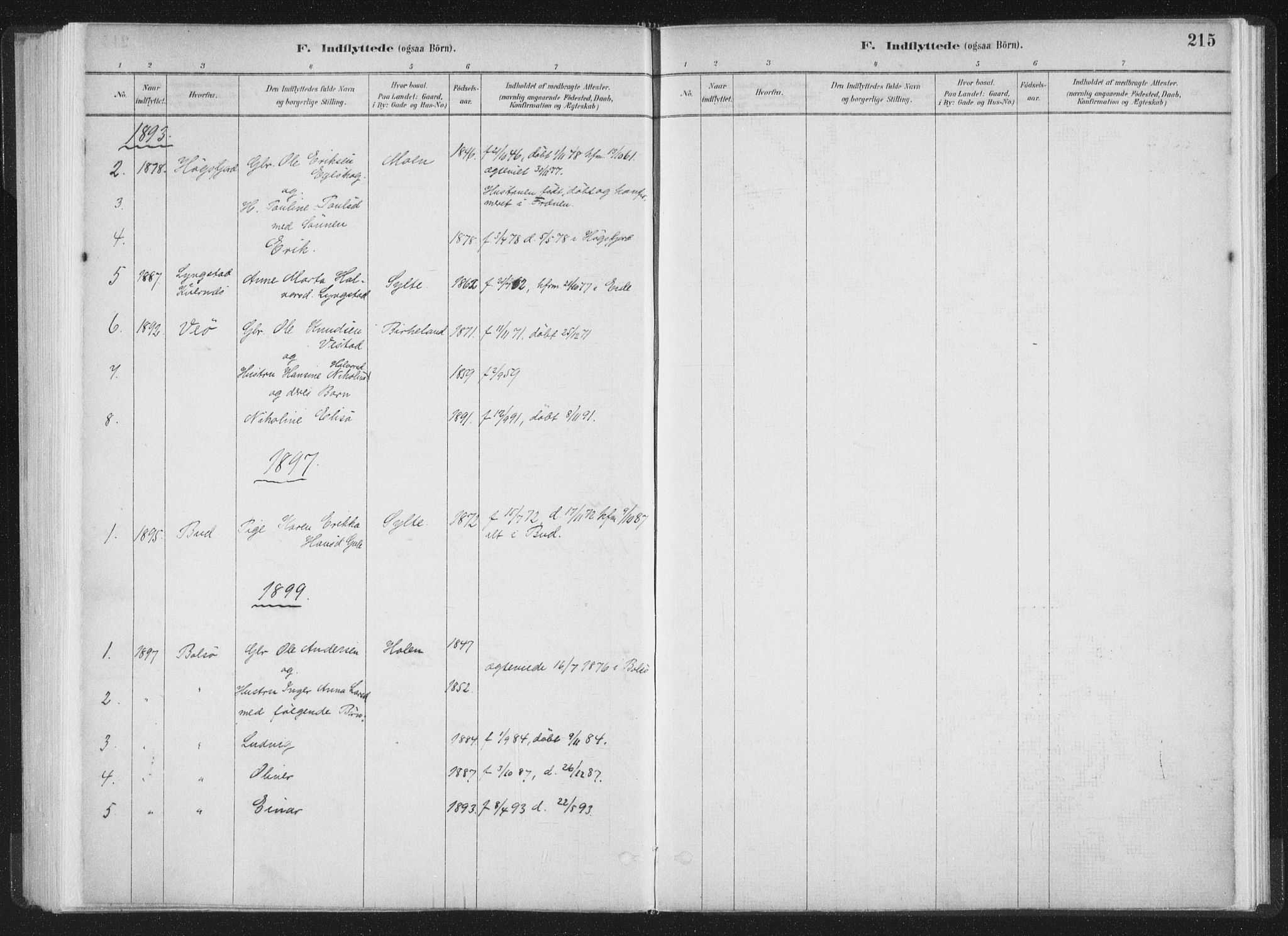 Ministerialprotokoller, klokkerbøker og fødselsregistre - Møre og Romsdal, AV/SAT-A-1454/564/L0740: Parish register (official) no. 564A01, 1880-1899, p. 215