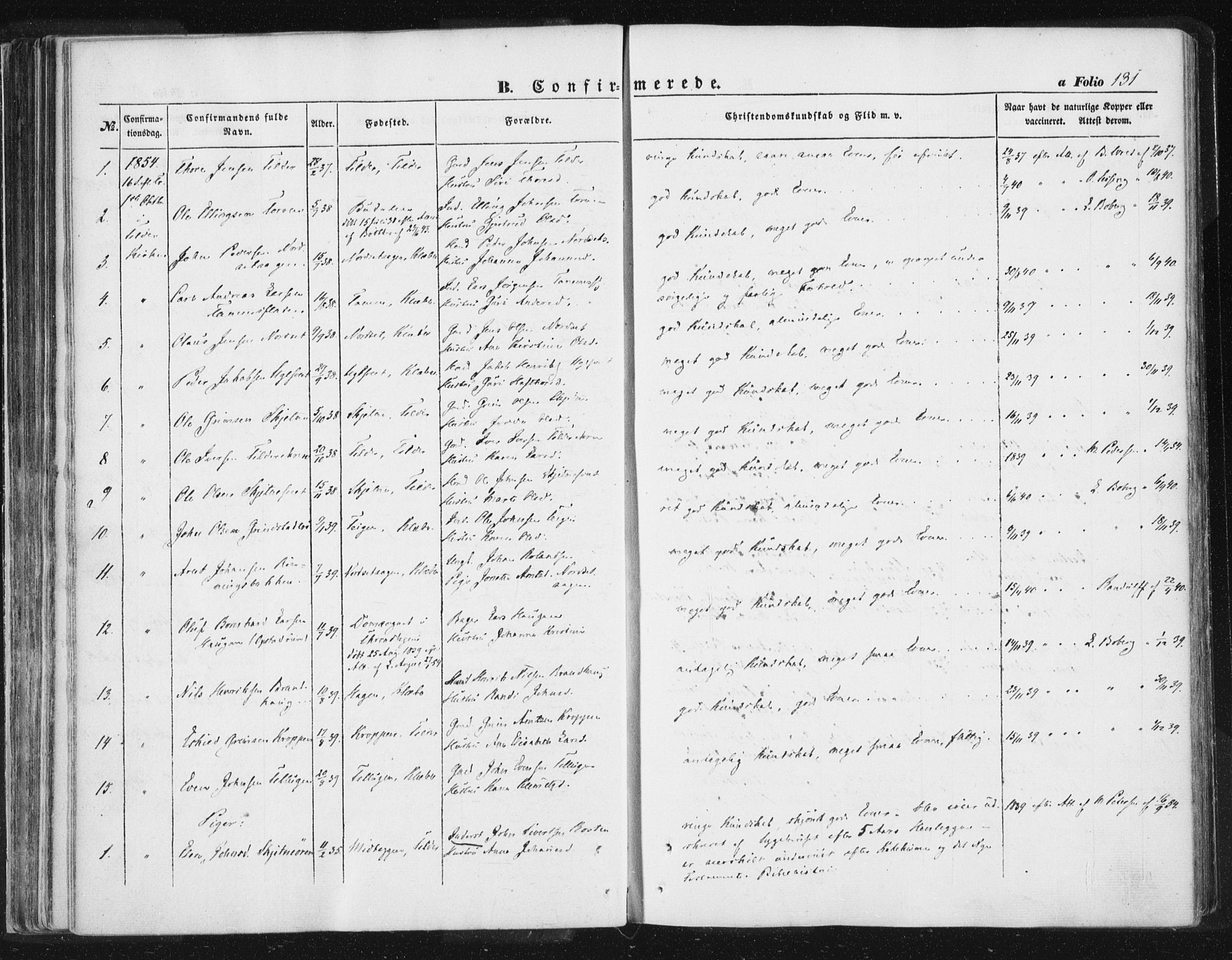 Ministerialprotokoller, klokkerbøker og fødselsregistre - Sør-Trøndelag, SAT/A-1456/618/L0441: Parish register (official) no. 618A05, 1843-1862, p. 131