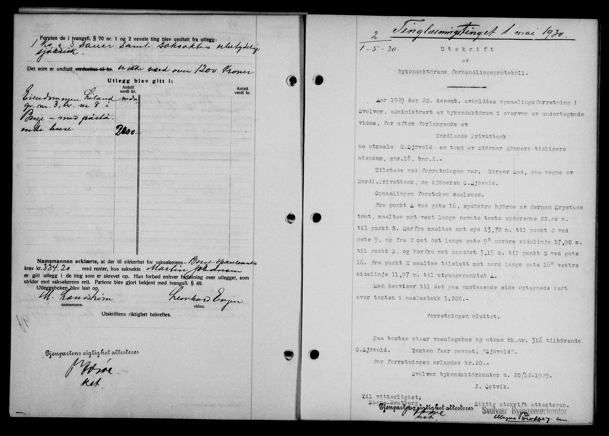 Lofoten sorenskriveri, SAT/A-0017/1/2/2C/L0021b: Mortgage book no. 21b, 1930-1930, Deed date: 01.05.1930