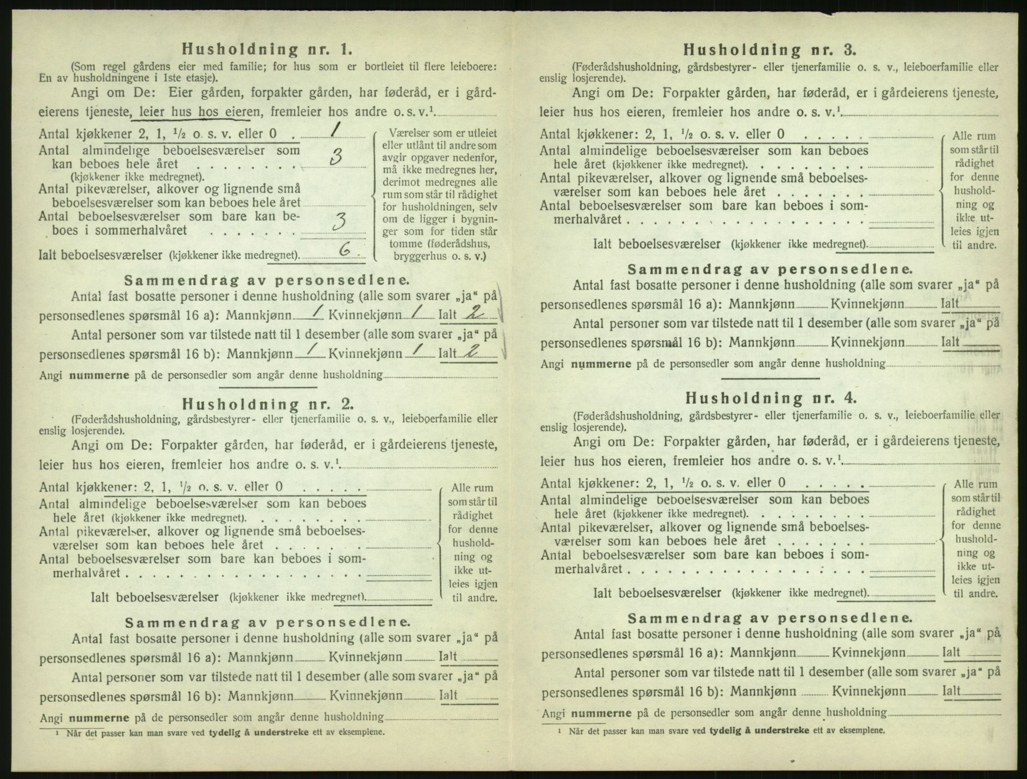 SAK, 1920 census for Høvåg, 1920, p. 107