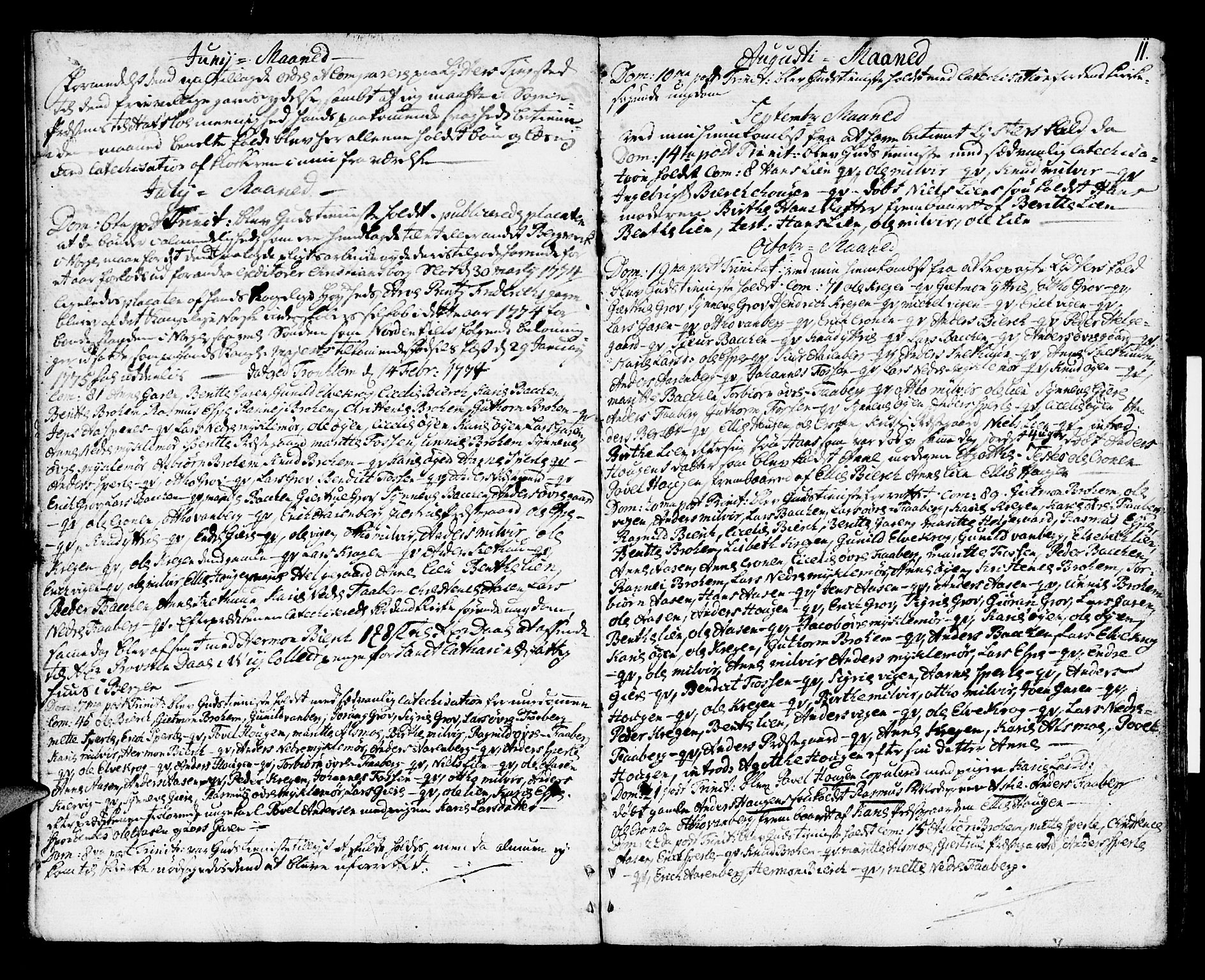 Jostedal sokneprestembete, AV/SAB-A-80601/H/Haa/Haaa/L0002: Parish register (official) no. A 2, 1770-1806, p. 11